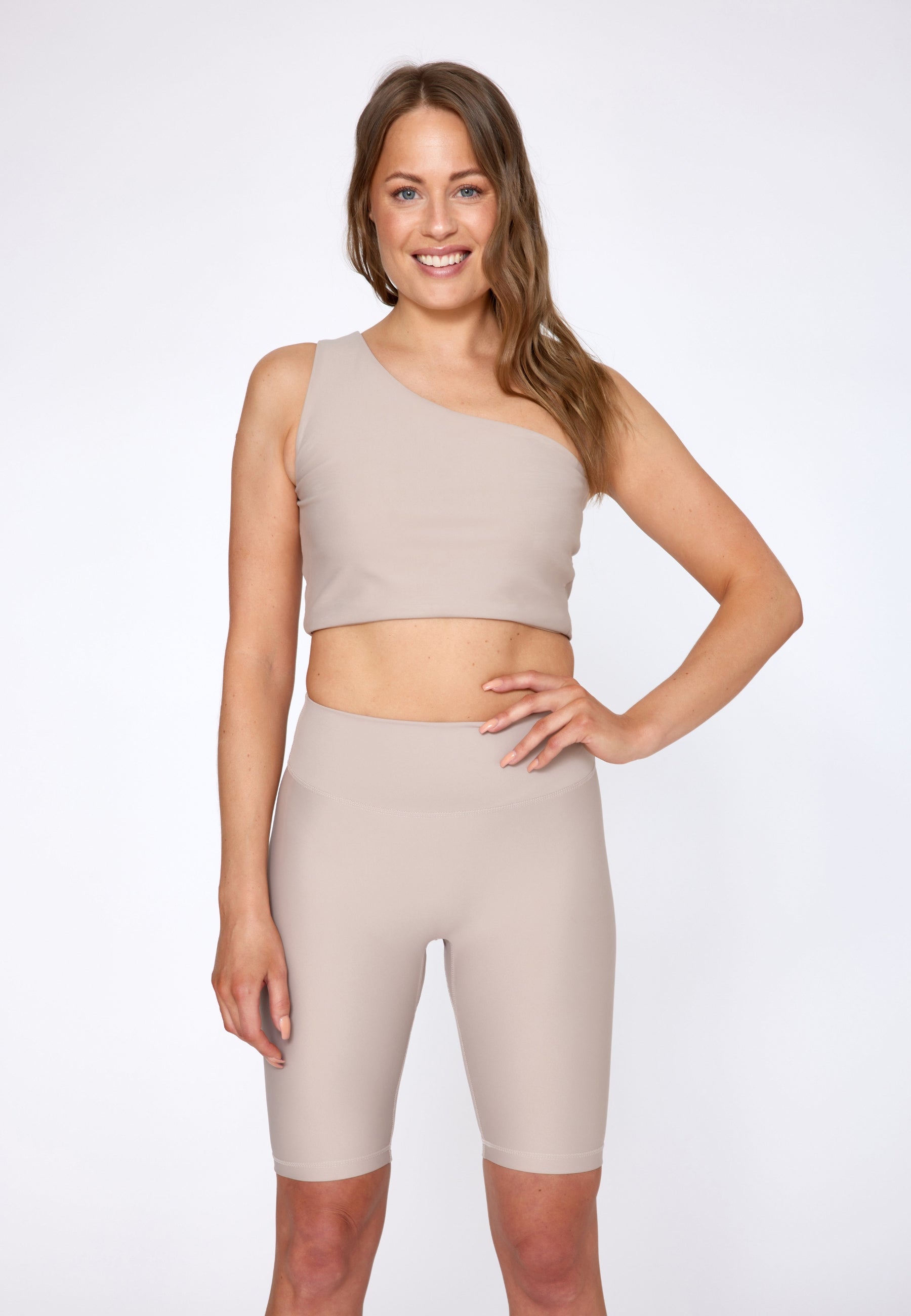 Yoga Biker Shorts - Taupe
