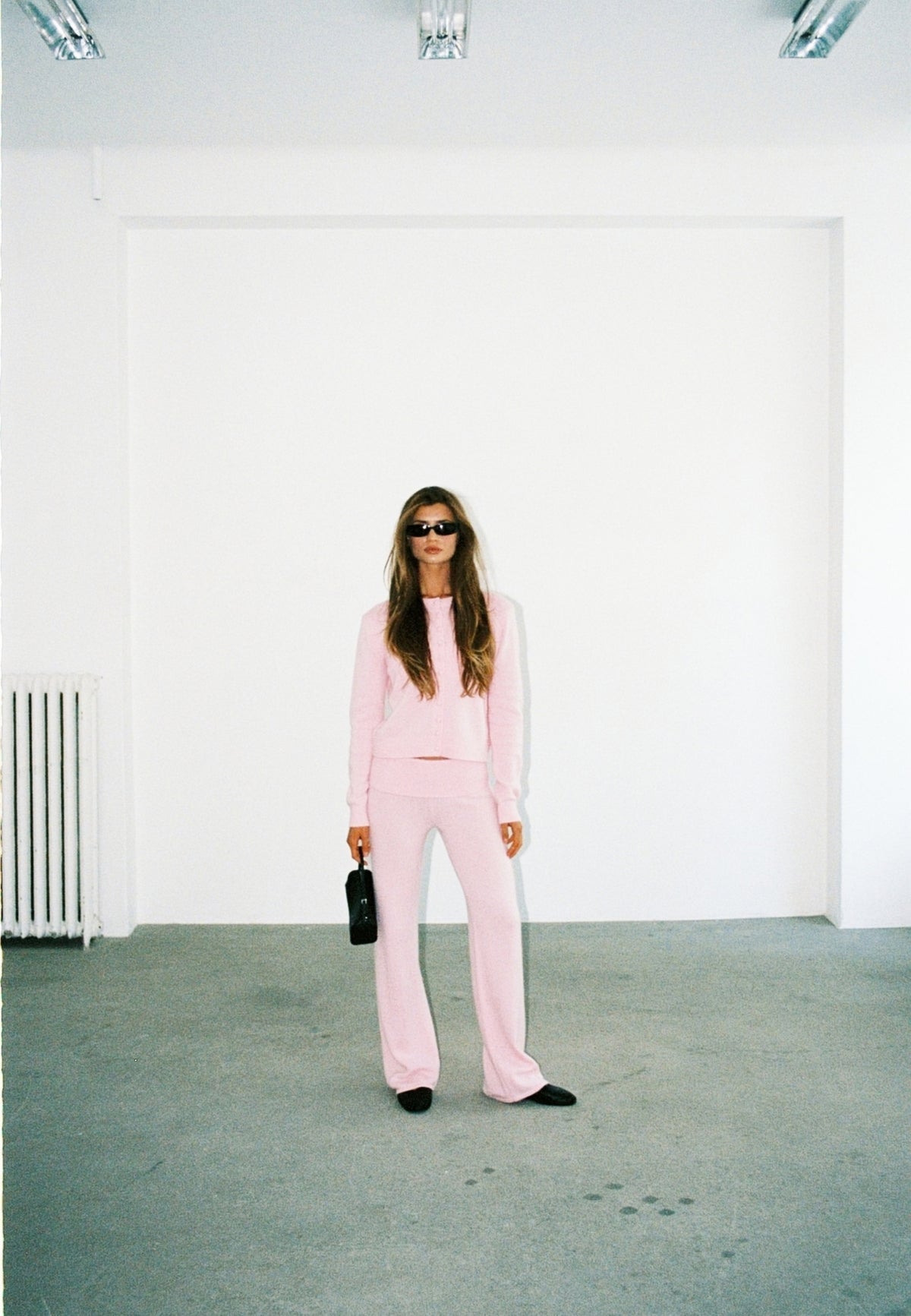 Cashmere Foldover Pants - Soft Pink