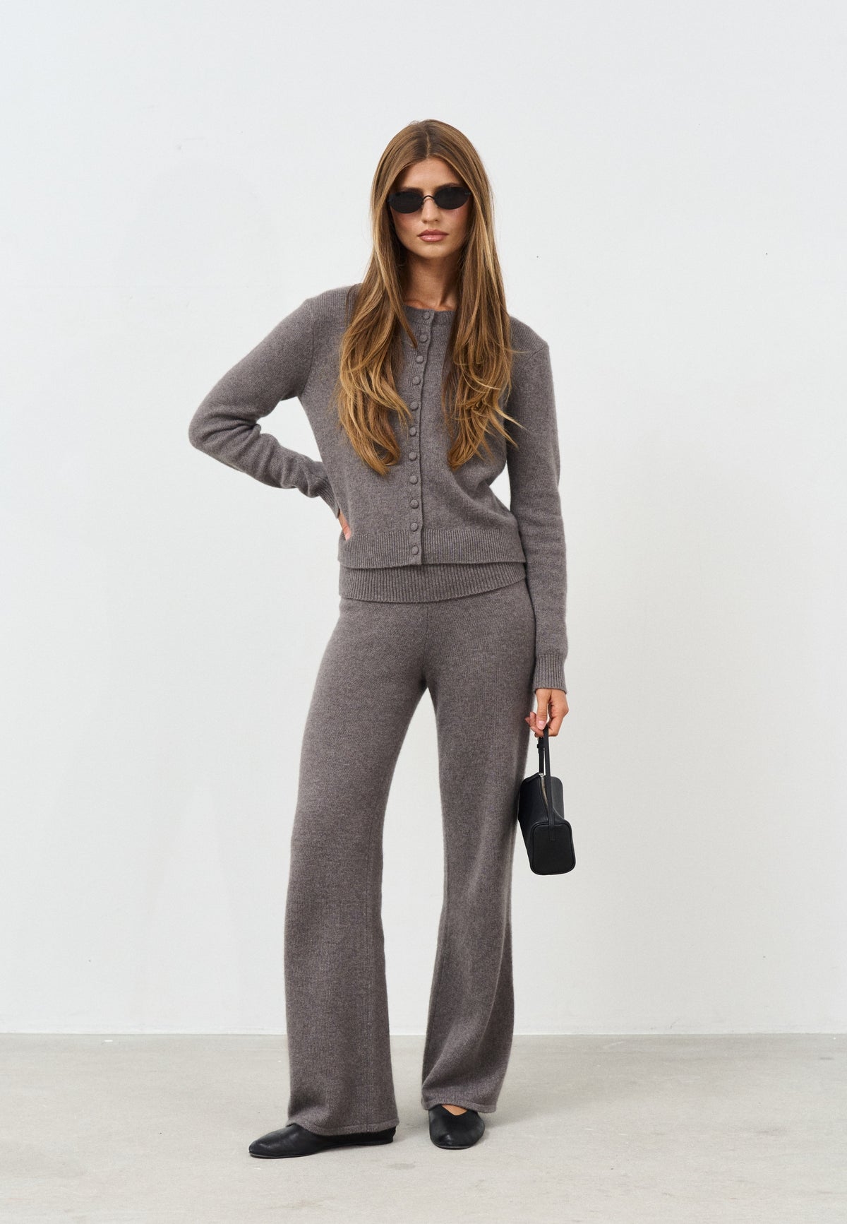 Cashmere Foldover Pants - Truffle