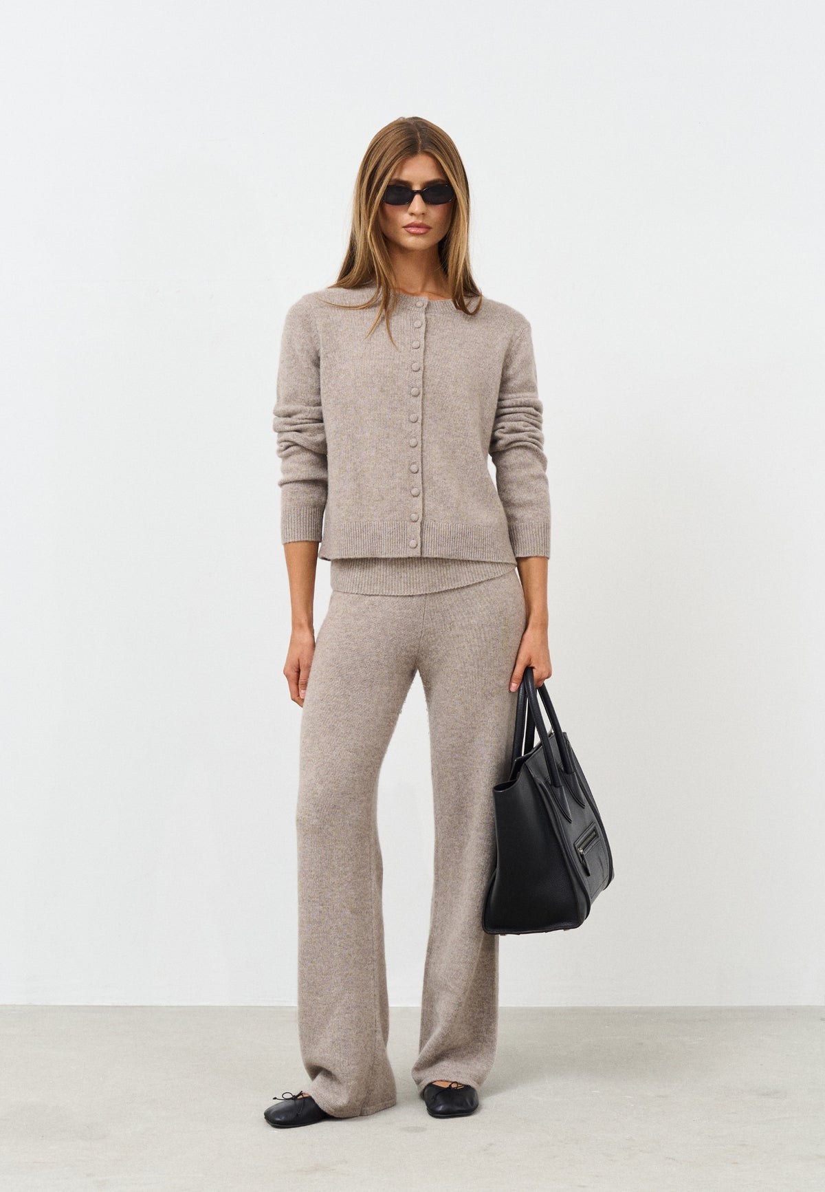 Cashmere Foldover Pants - Cappuccino