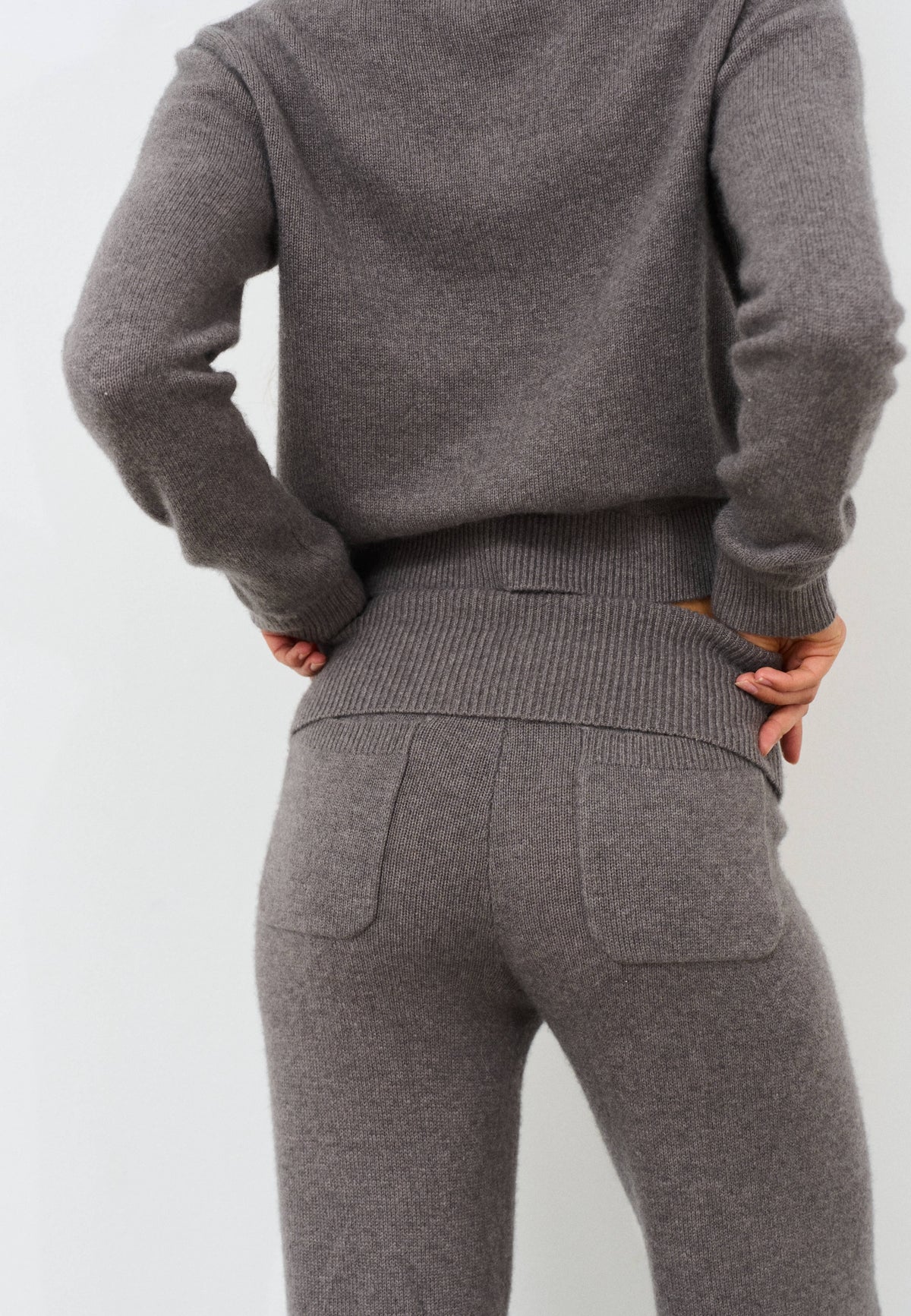 Cashmere Foldover Pants - Truffle