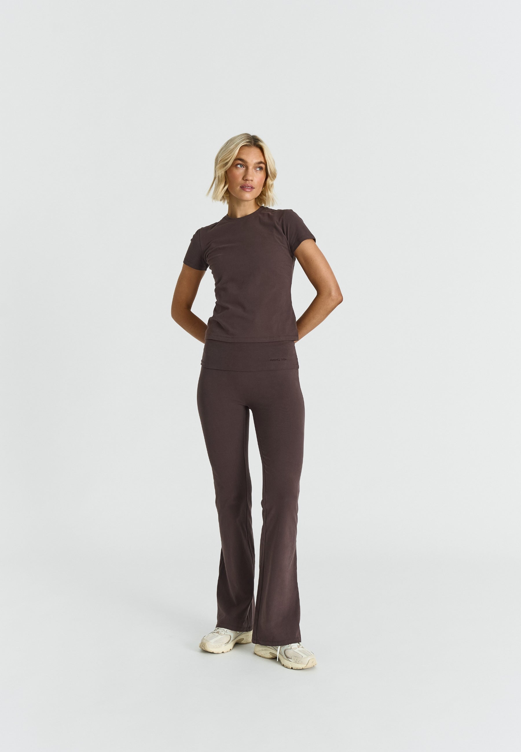 Cosy Soft Cotton Foldover Pants Espresso
