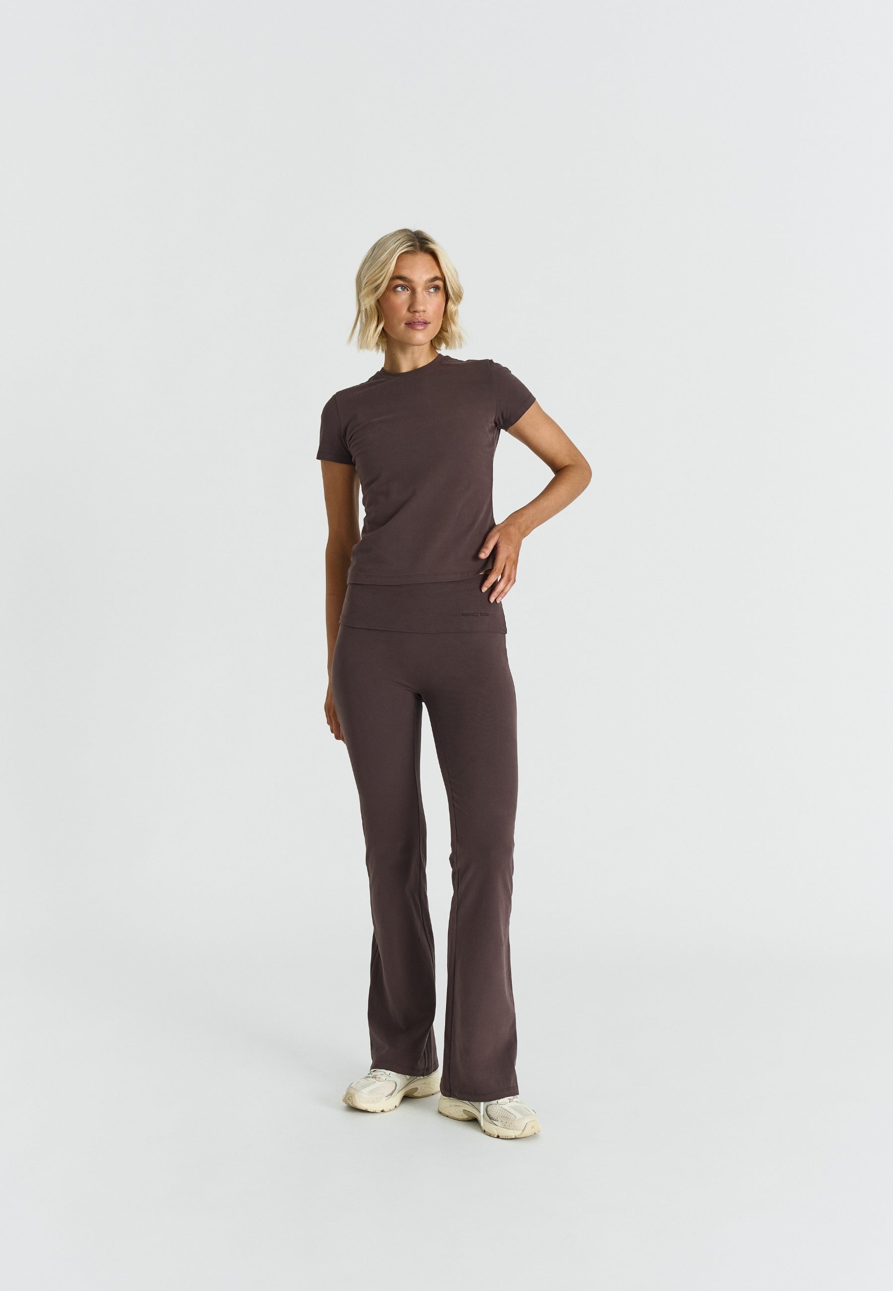 Cosy Soft Cotton Foldover Pants Espresso