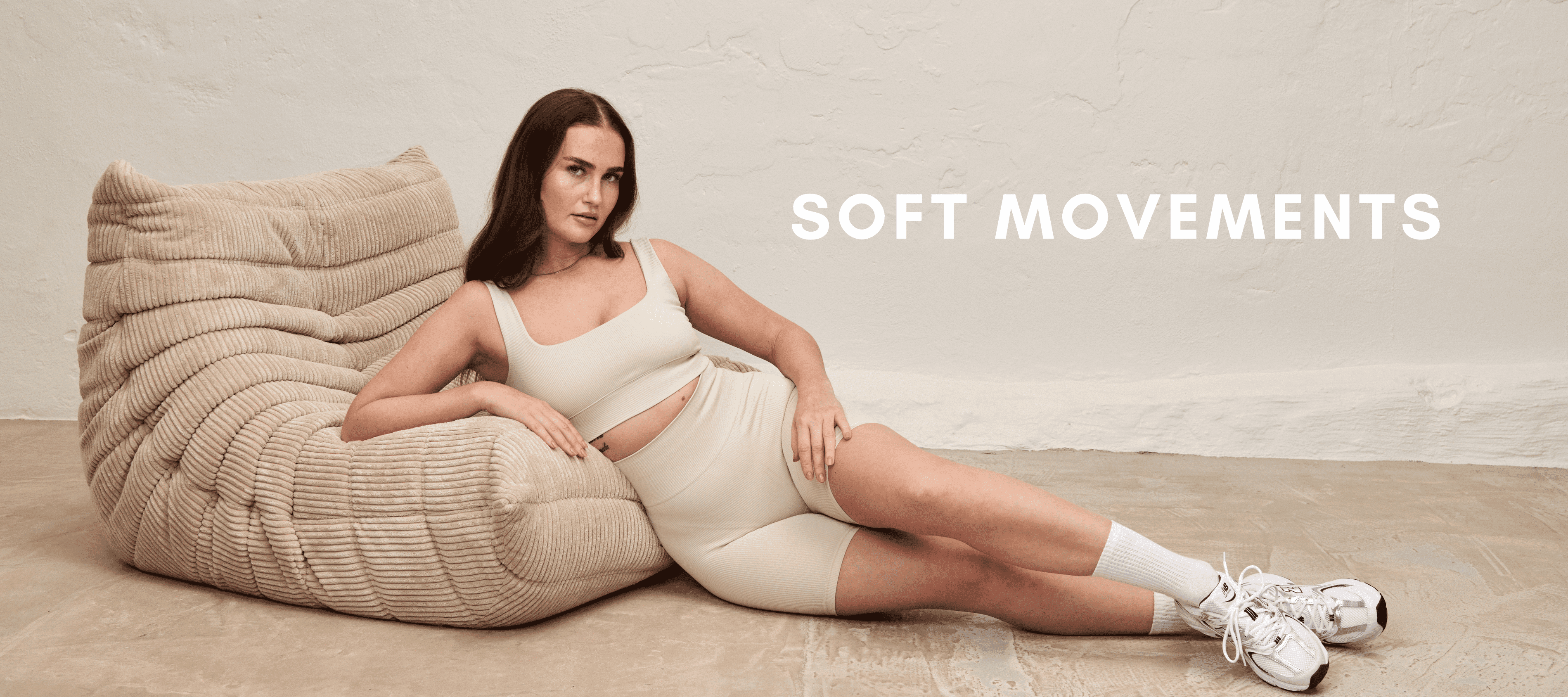 Sisterly Tribe - Ribbed Seamless Square Neck Bra - Ribbed Seamless Shorts - Marshmallow