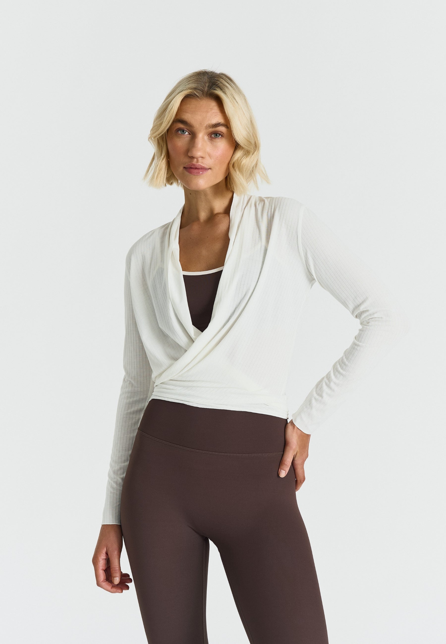 Ribbed Ballet Wrap Off White