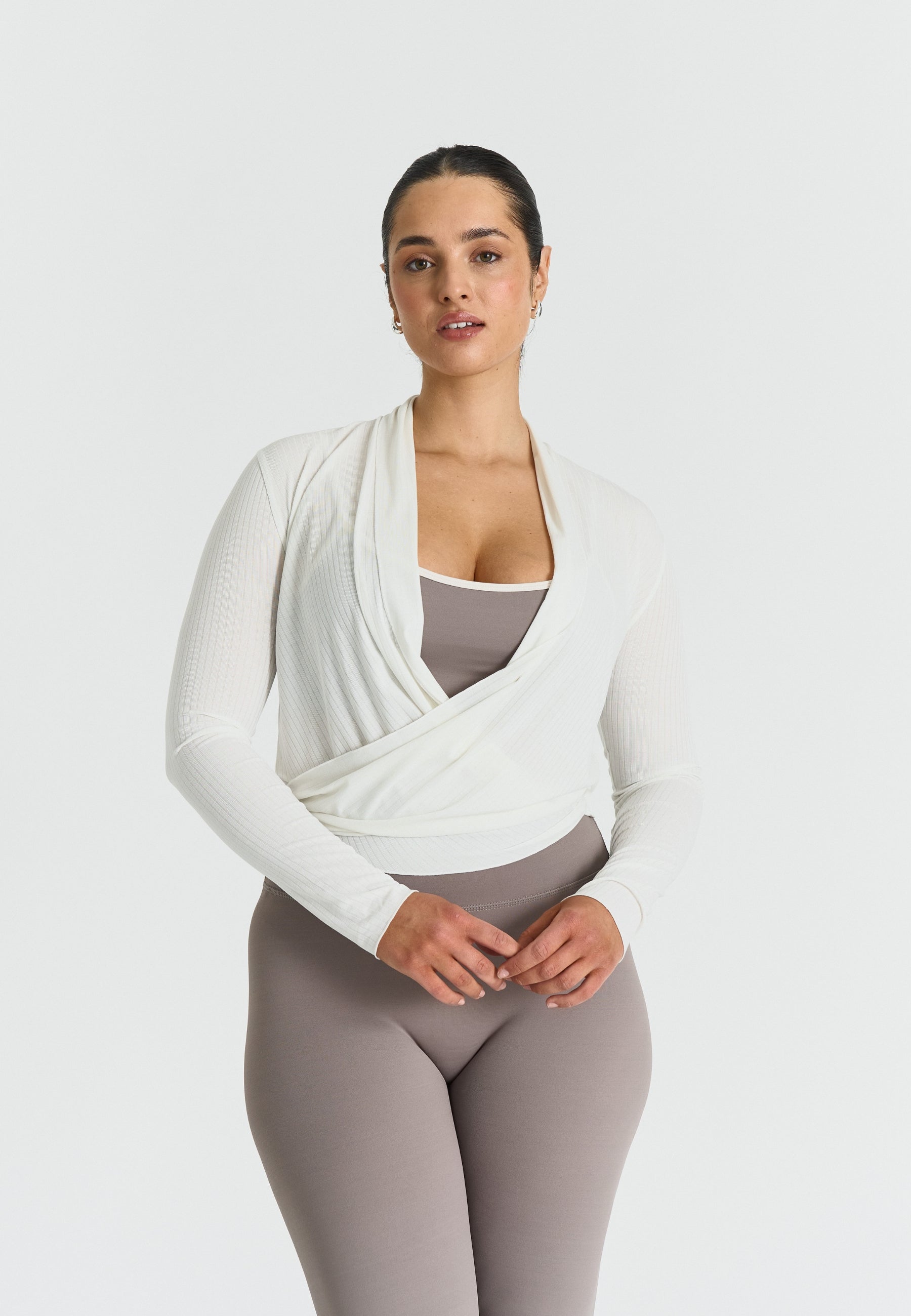 Ribbed Ballet Wrap Off White