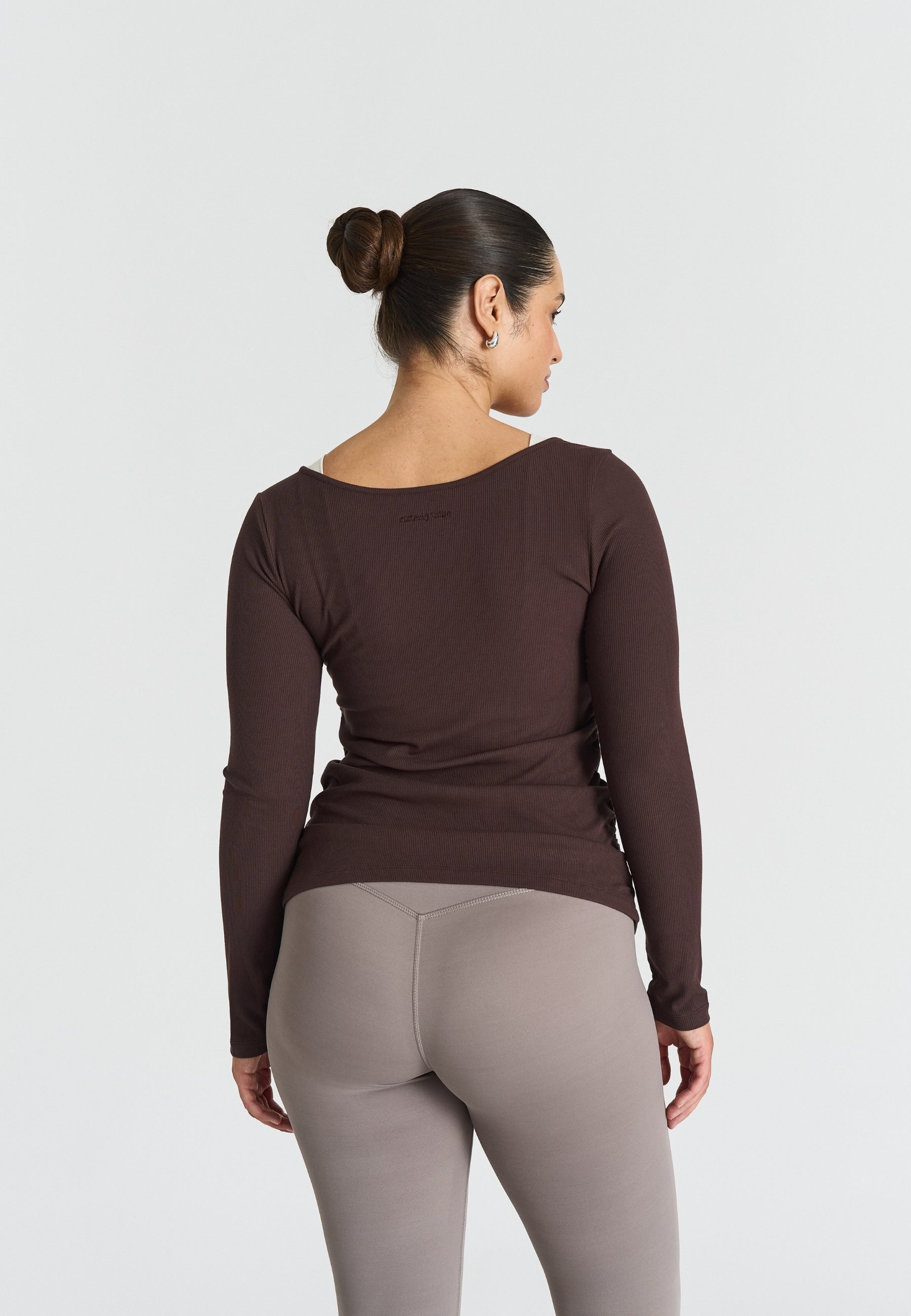 Ribbed Long Sleeve Top Espresso