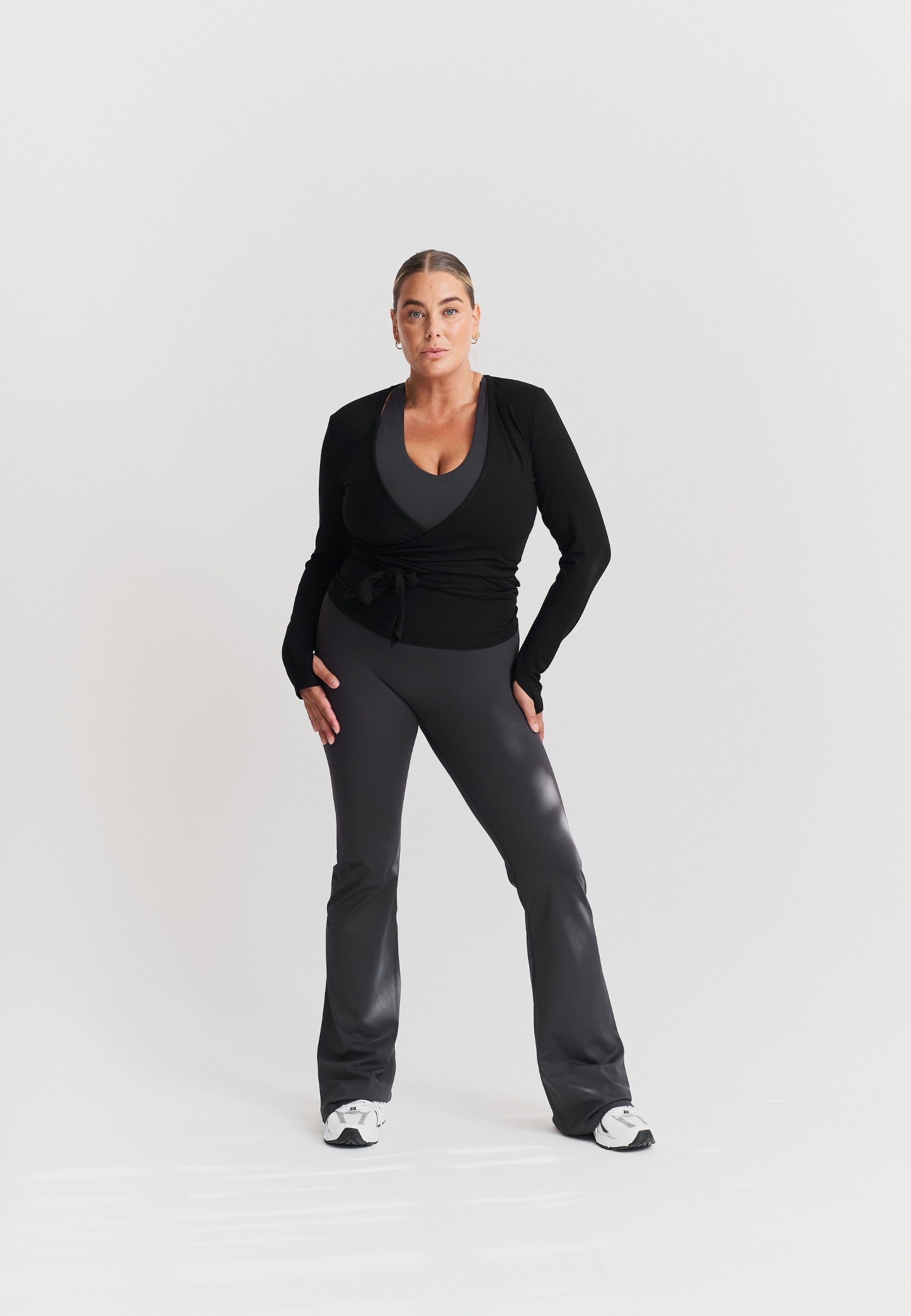 Soft Ballet Wrap Top Black