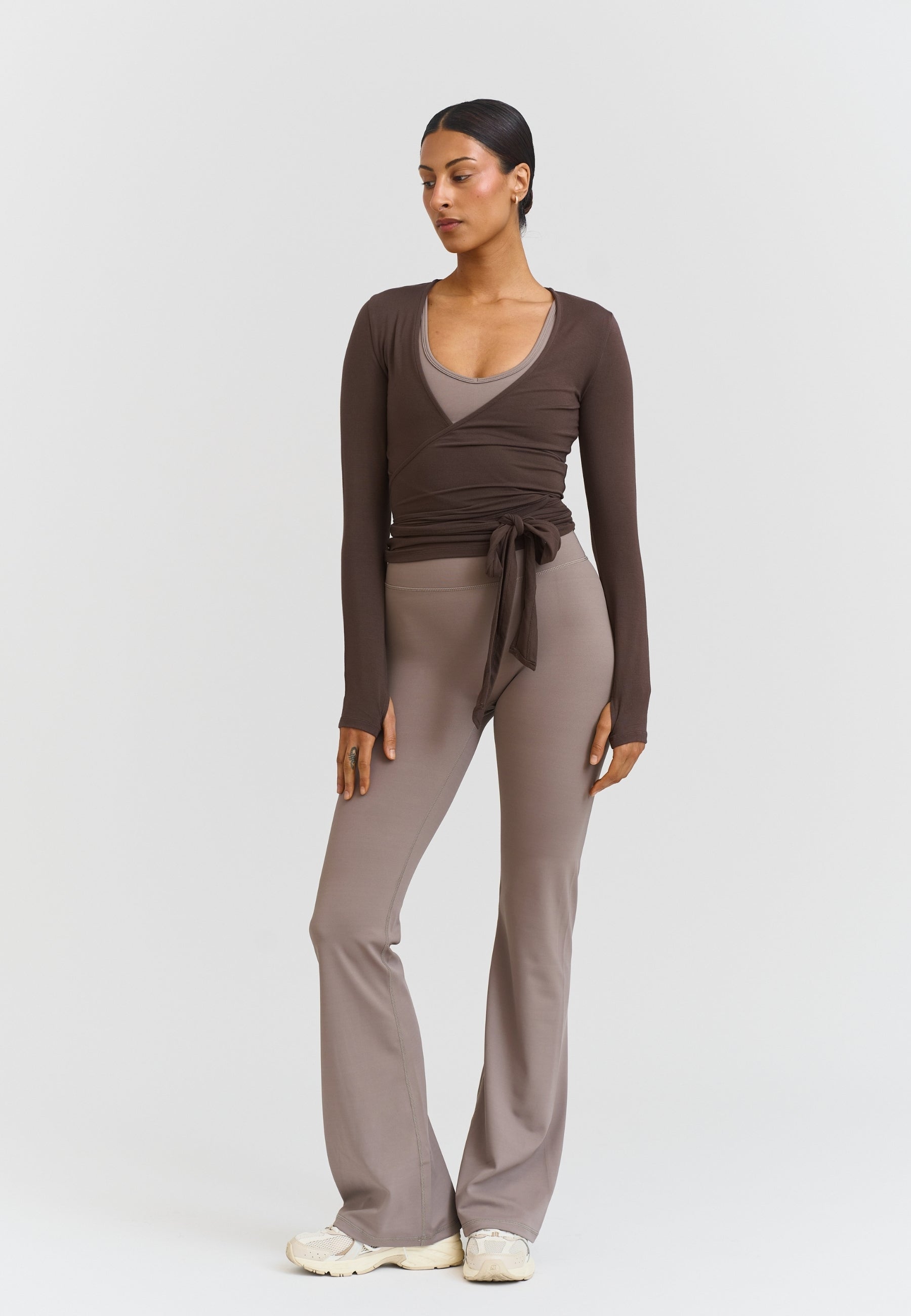 Soft Ballet Wrap Top Espresso