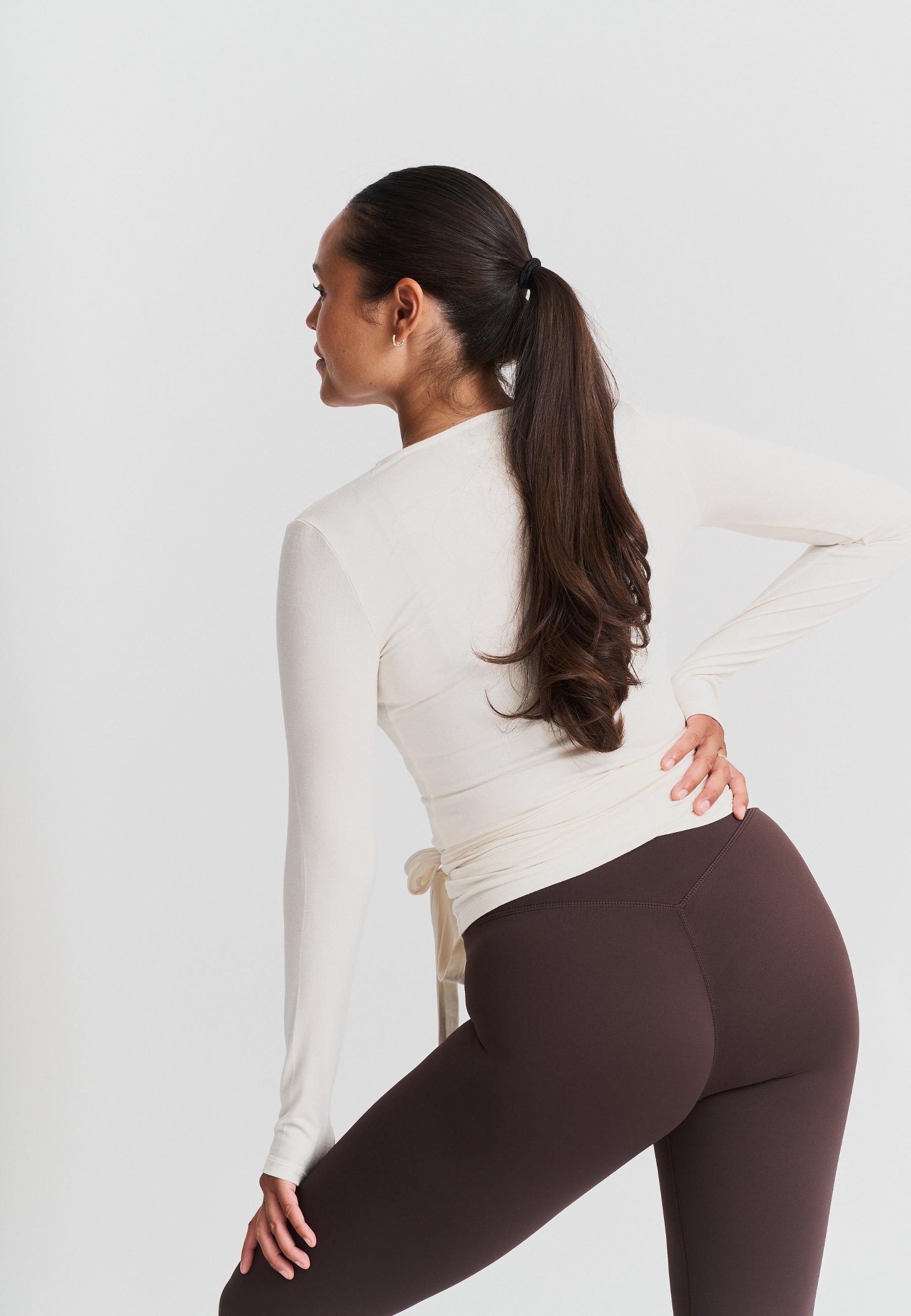 Soft Ballet Wrap Top Off White