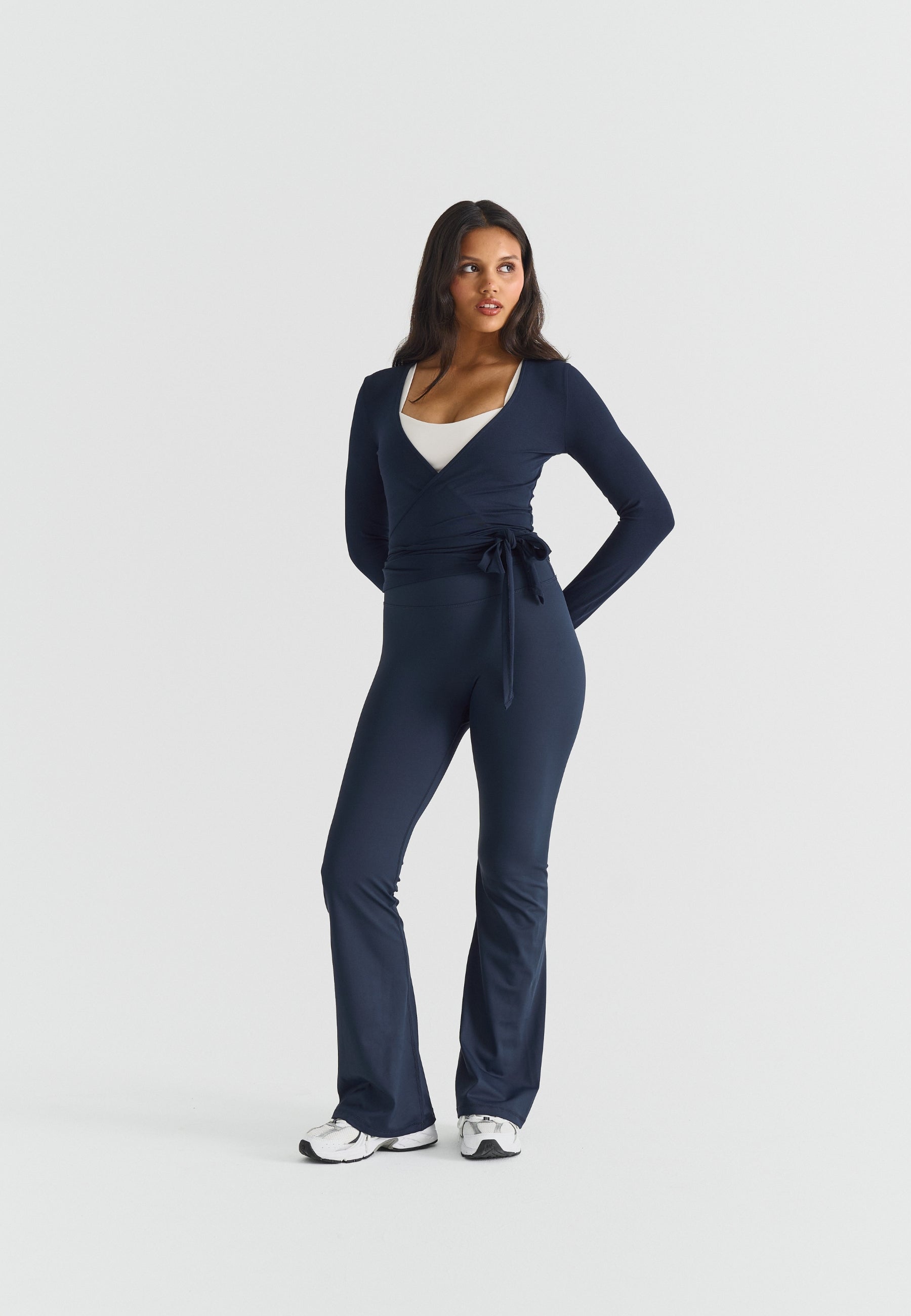 Soft Ballet Wrap Top - Navy
