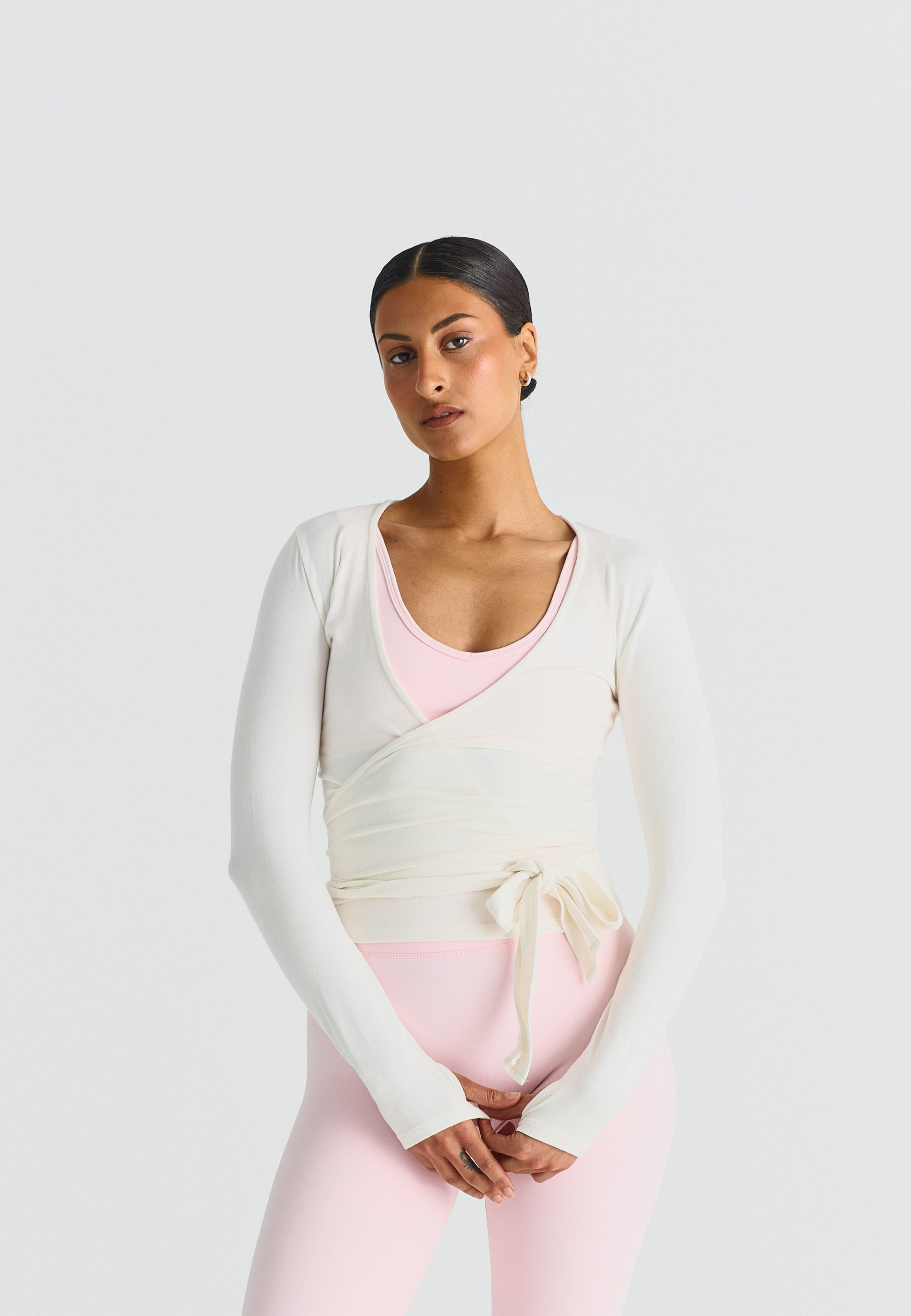 Soft Ballet Wrap Top - Off White