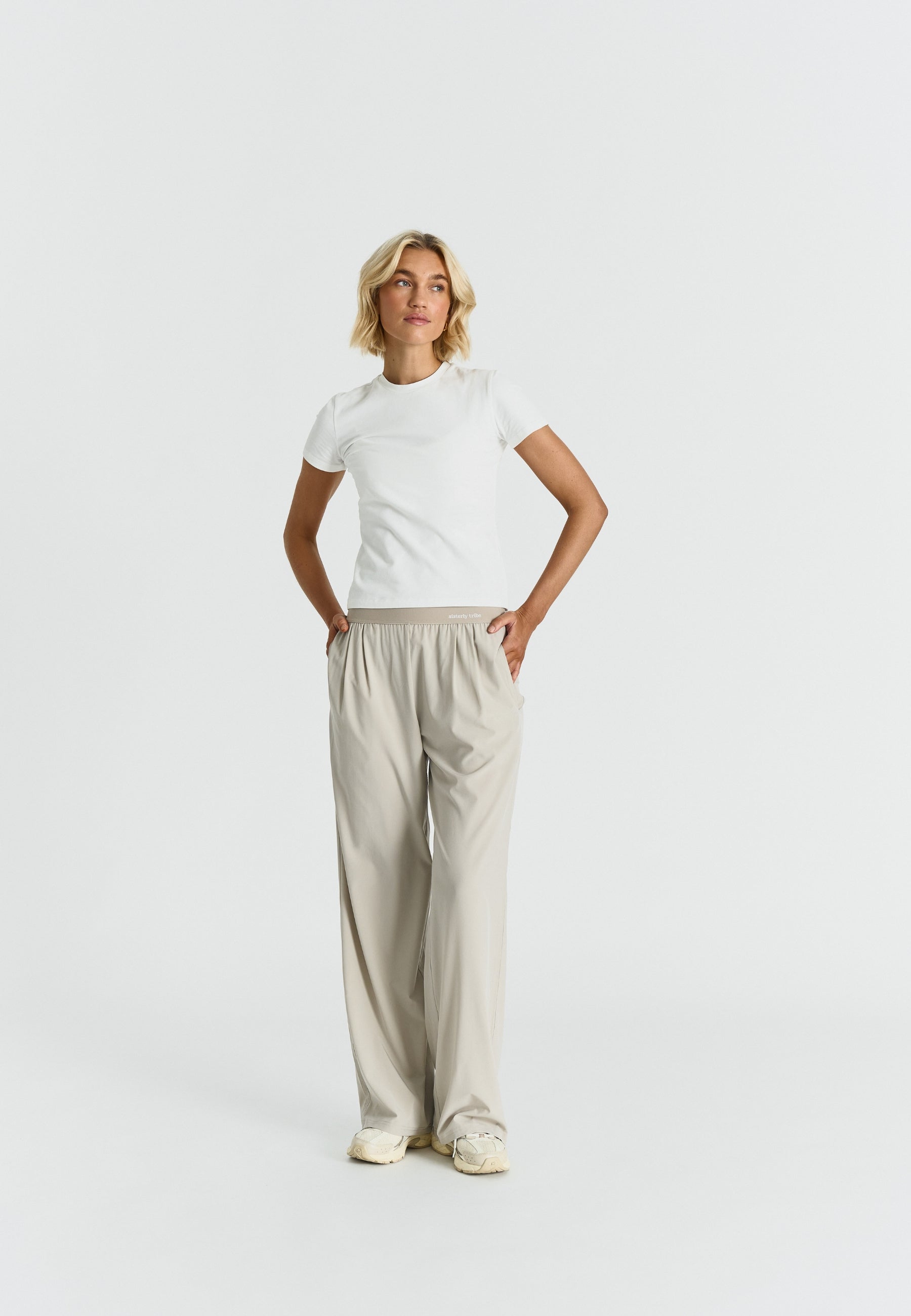 Softflow Wide Leg Pants Oatmeal