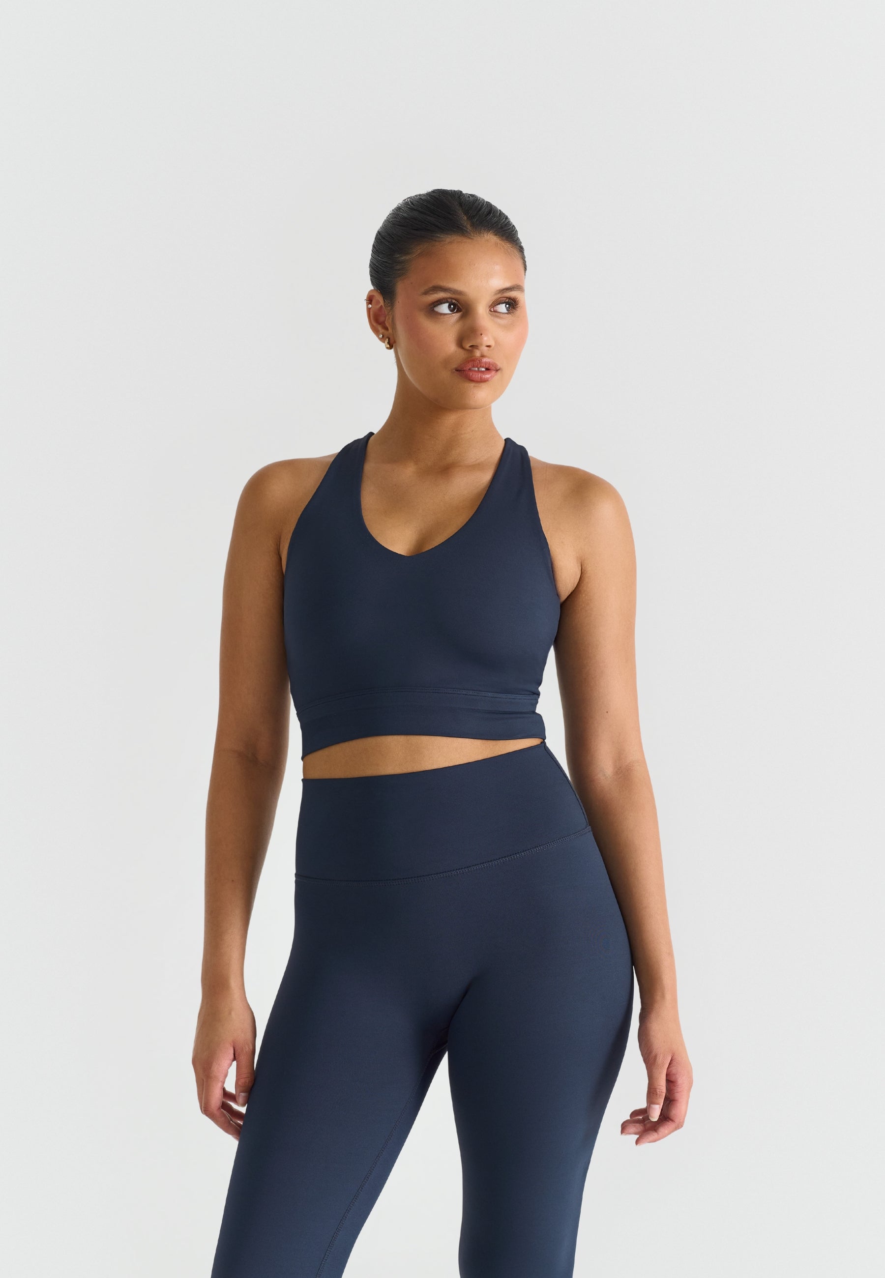 Softsculpt V-neck Cross Back Bra Navy