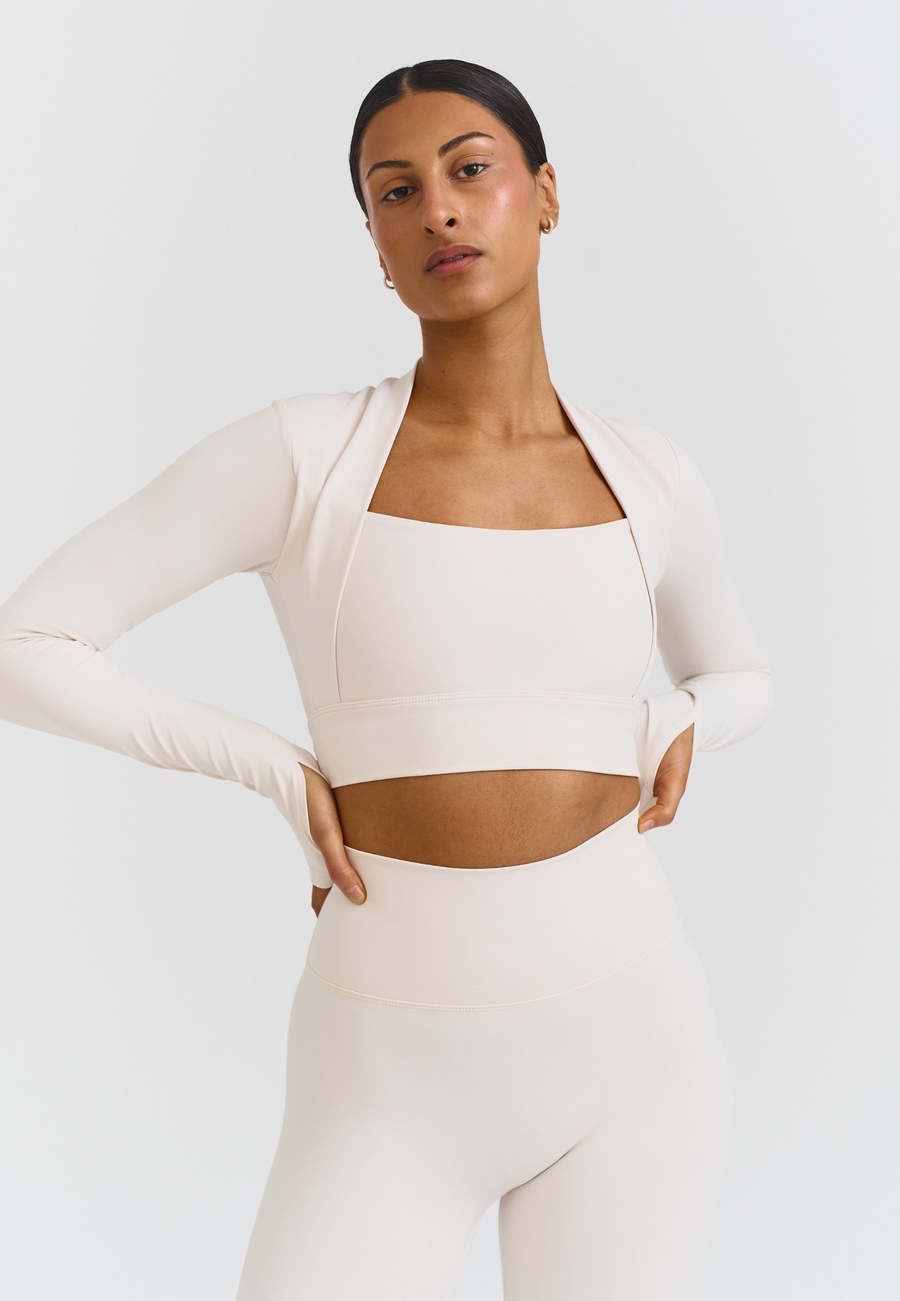 Softsculpt Bolero Long Sleeve Top - Marshmallow