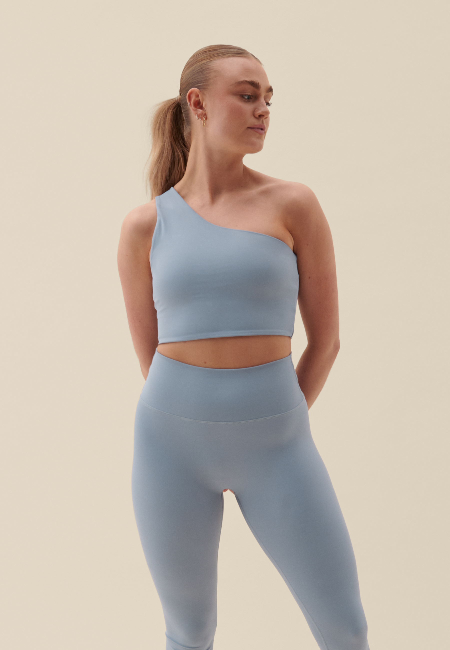 Softsculpt One Shoulder Top - Dusty Blue