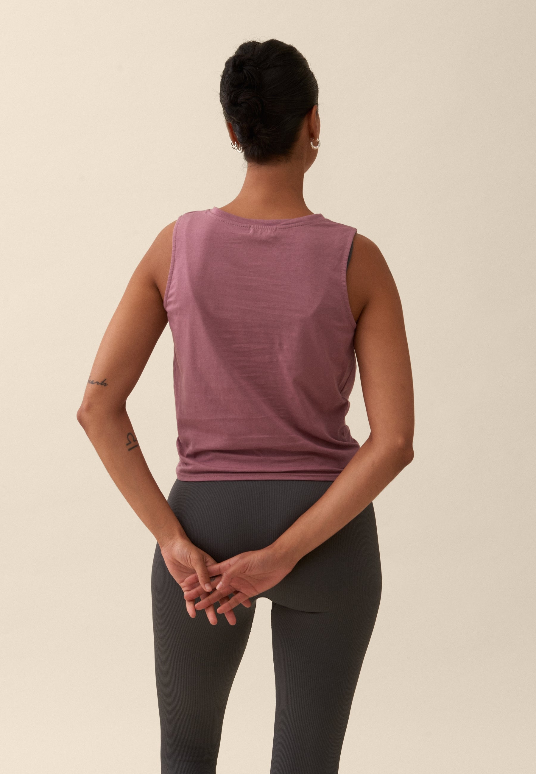 Twisted Front Knot Top - Rose