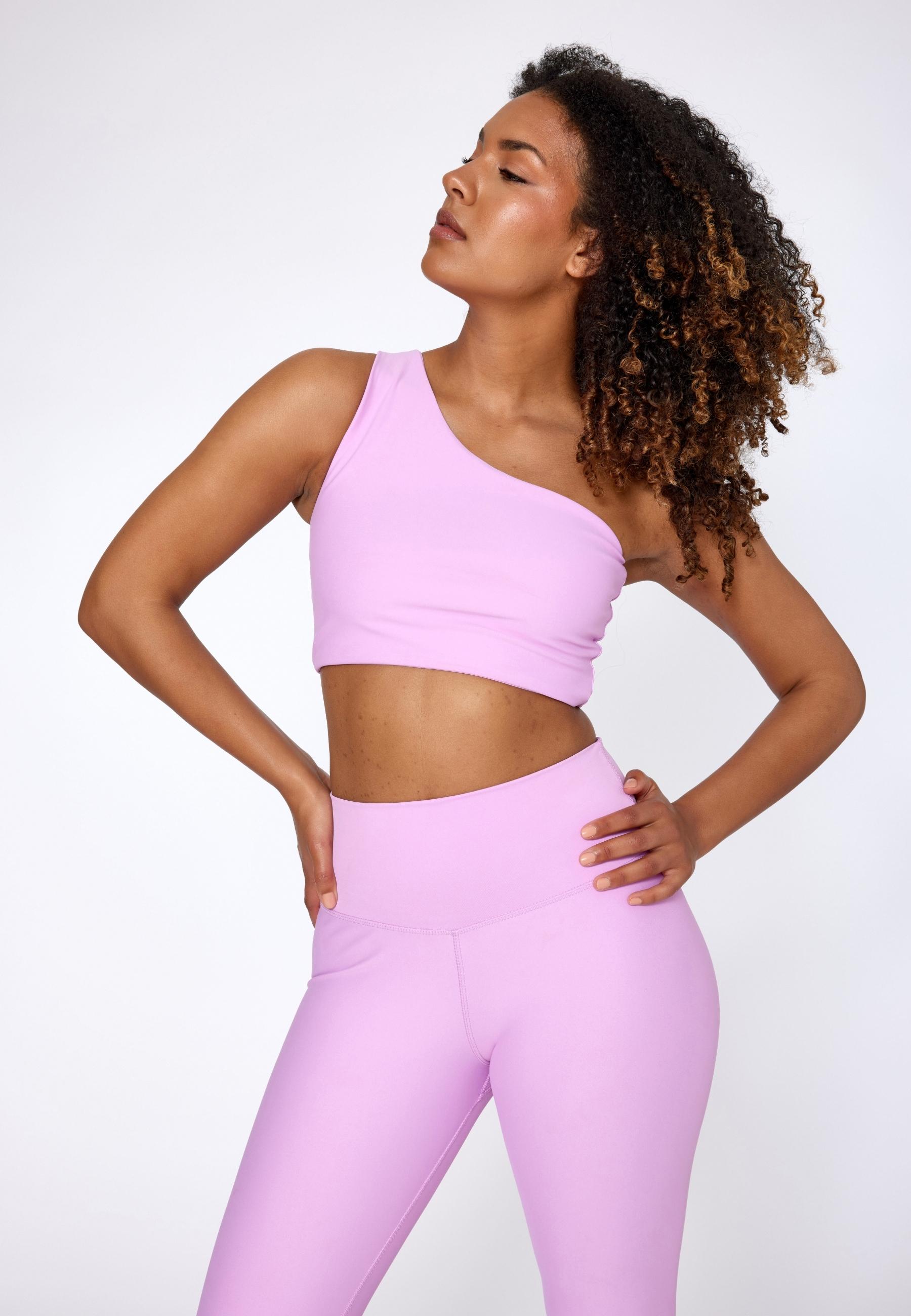 Sisterly Tribe - One Shoulder Top Orchid. One Shoulder design, Light to medium support, Buttery Soft & light, matte fabric.