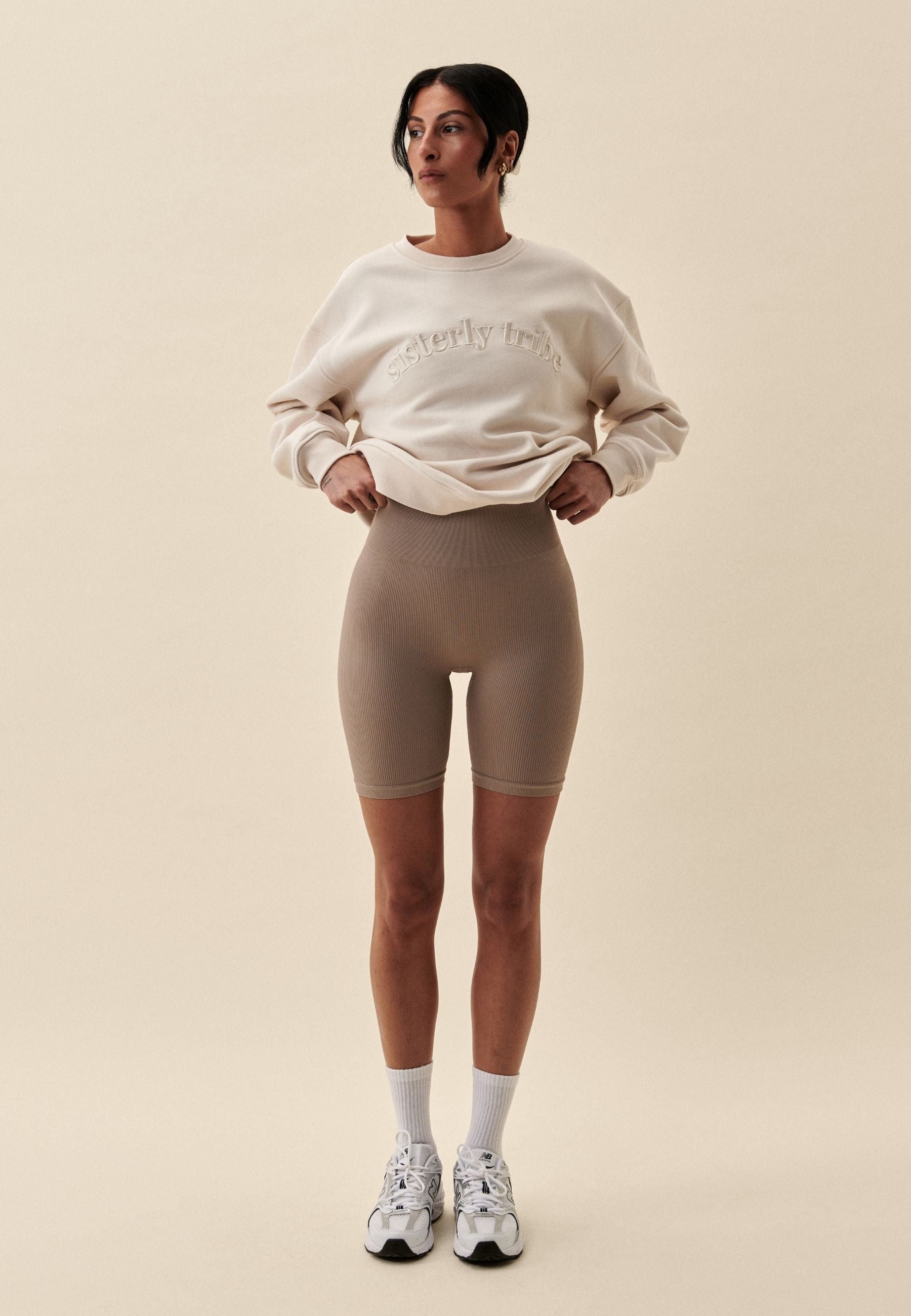 Ribbed Seamless Shorts - Cappuccino