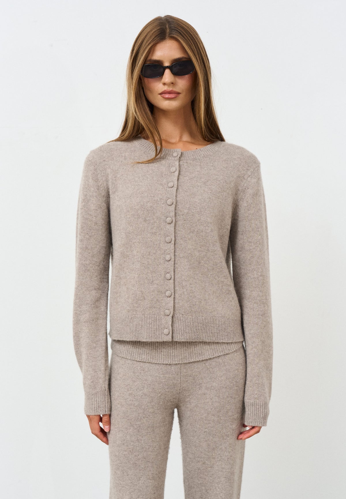 Cashmere Foldover Pants - Cappuccino
