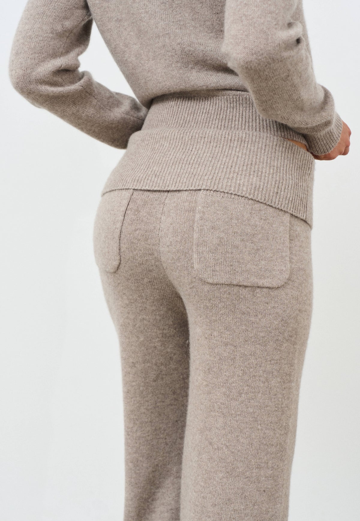 Cashmere Foldover Pants - Cappuccino