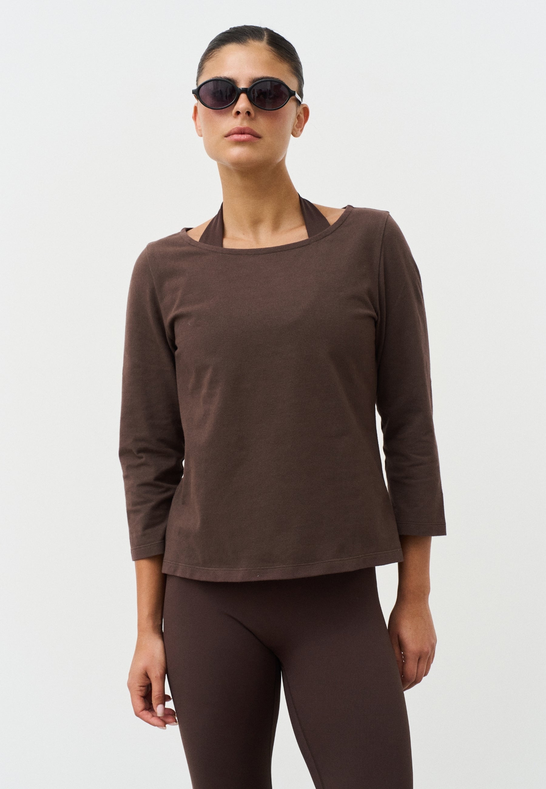 Soft Cotton Braclet Tee - Espresso