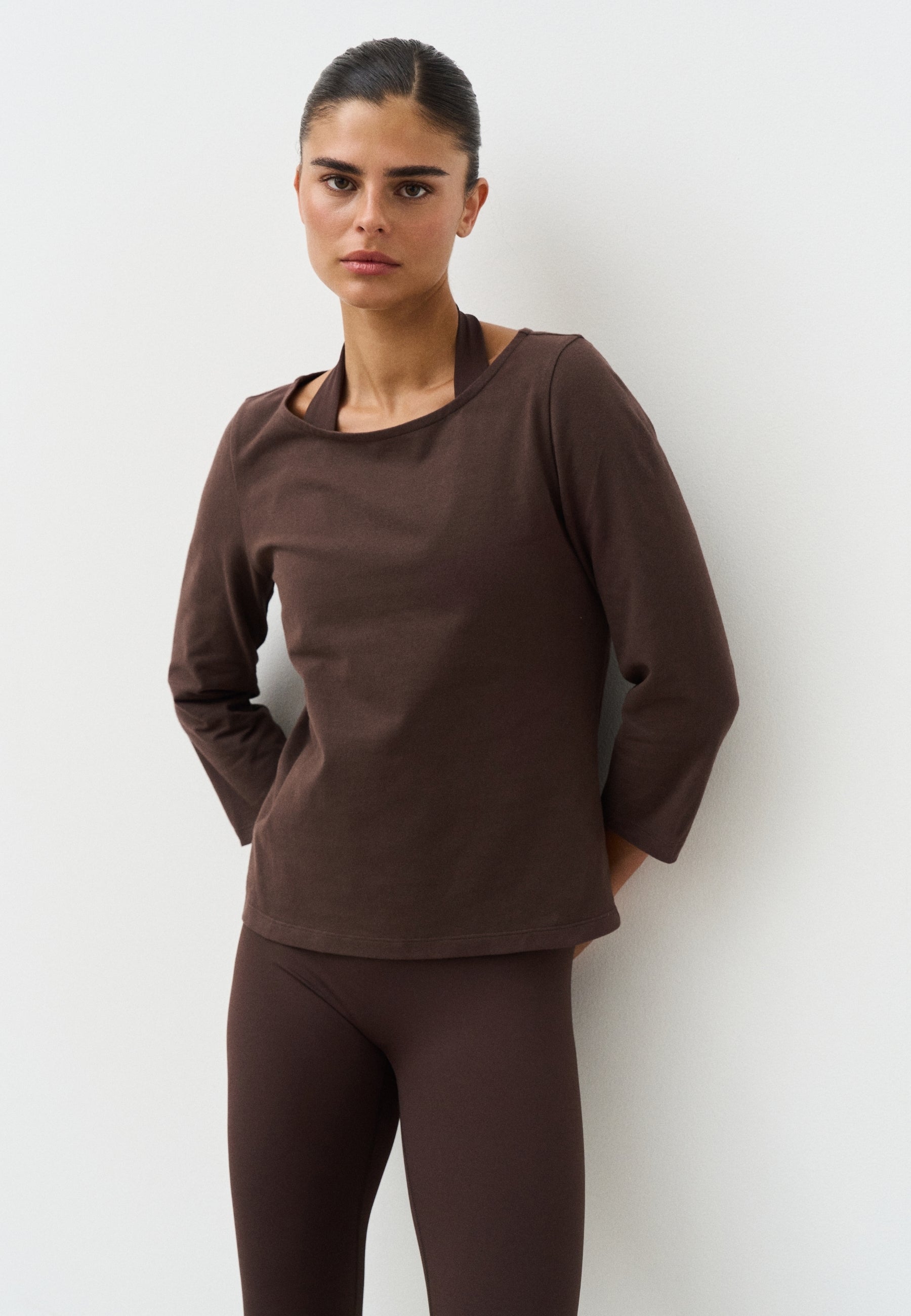 Soft Cotton Braclet Tee - Espresso