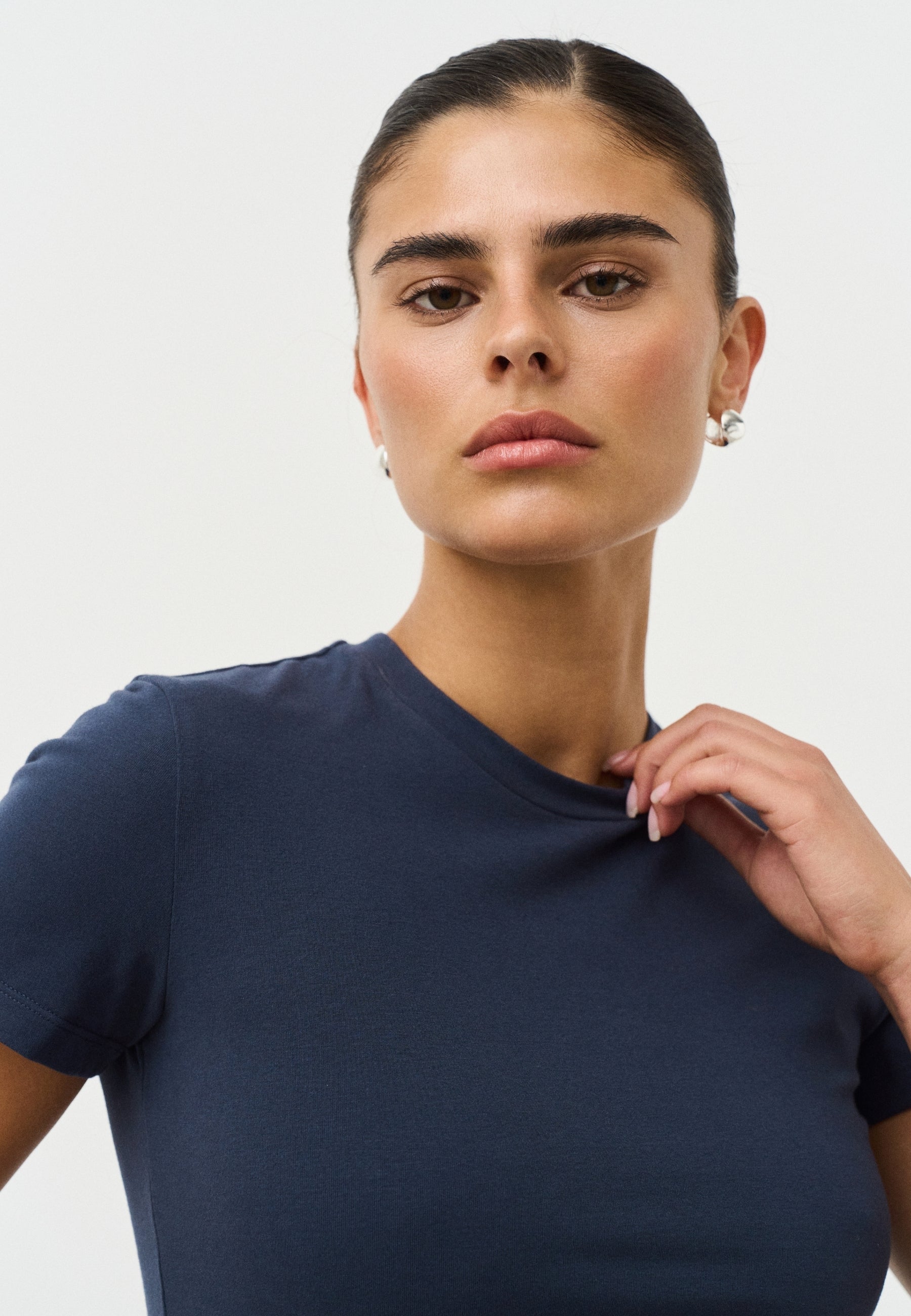 Soft Cotton Tee - Navy