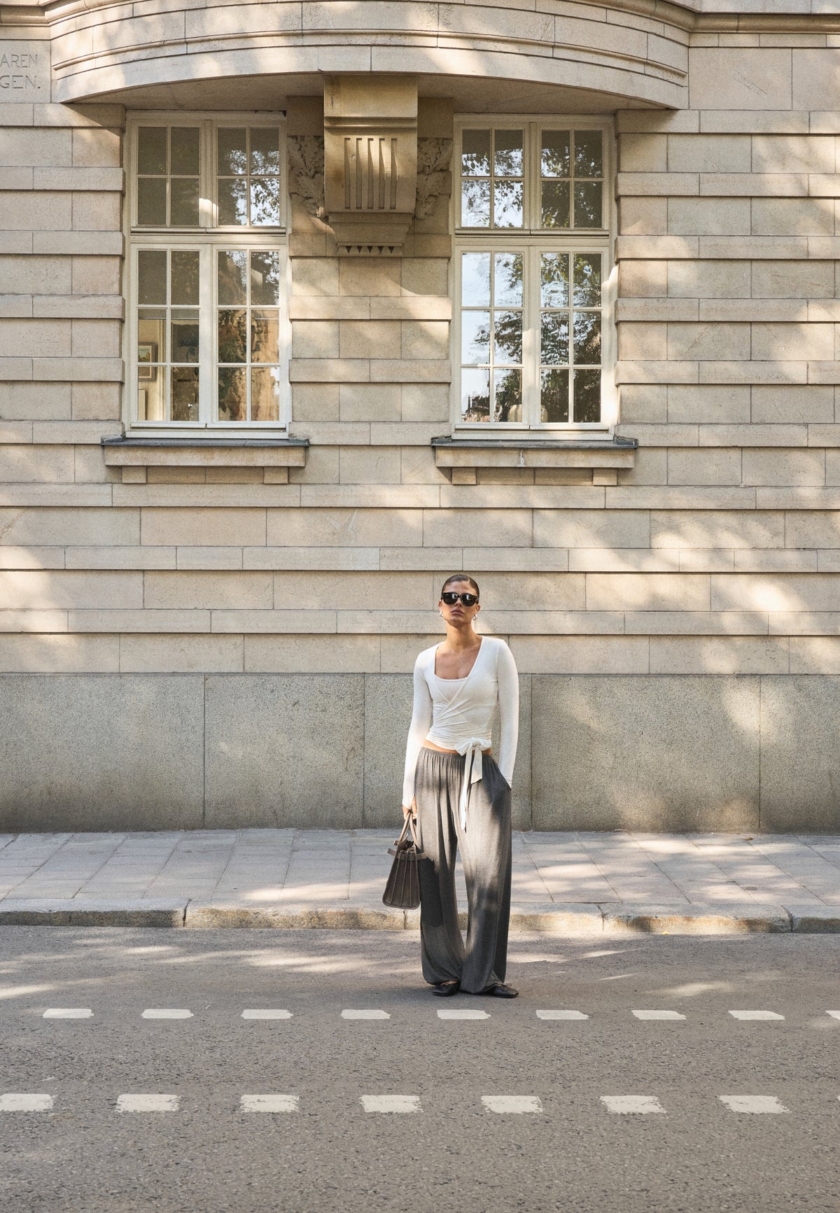 Soft Ballet Wrap Top - Off White