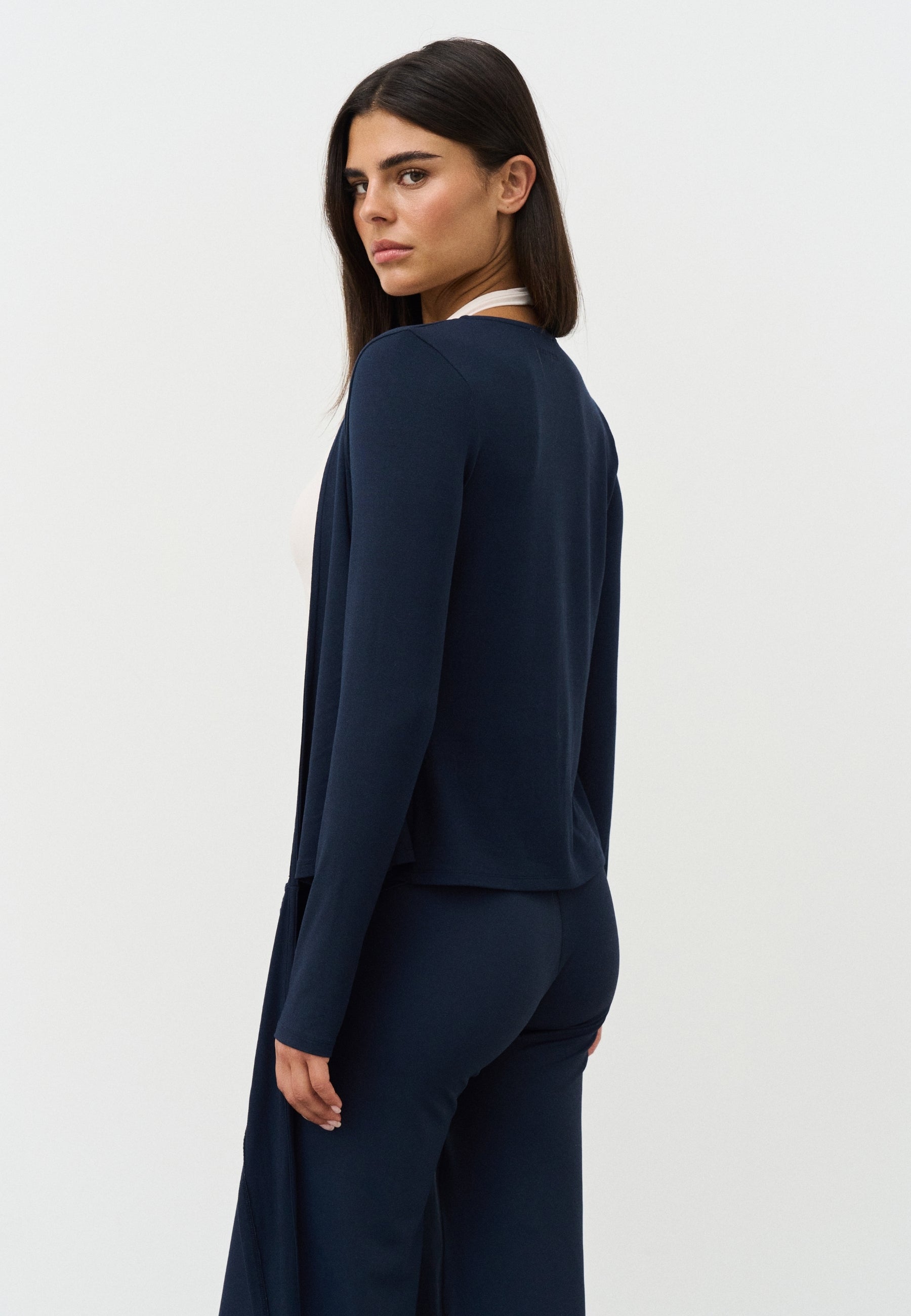 Soft Ballet Wrap Top - Navy