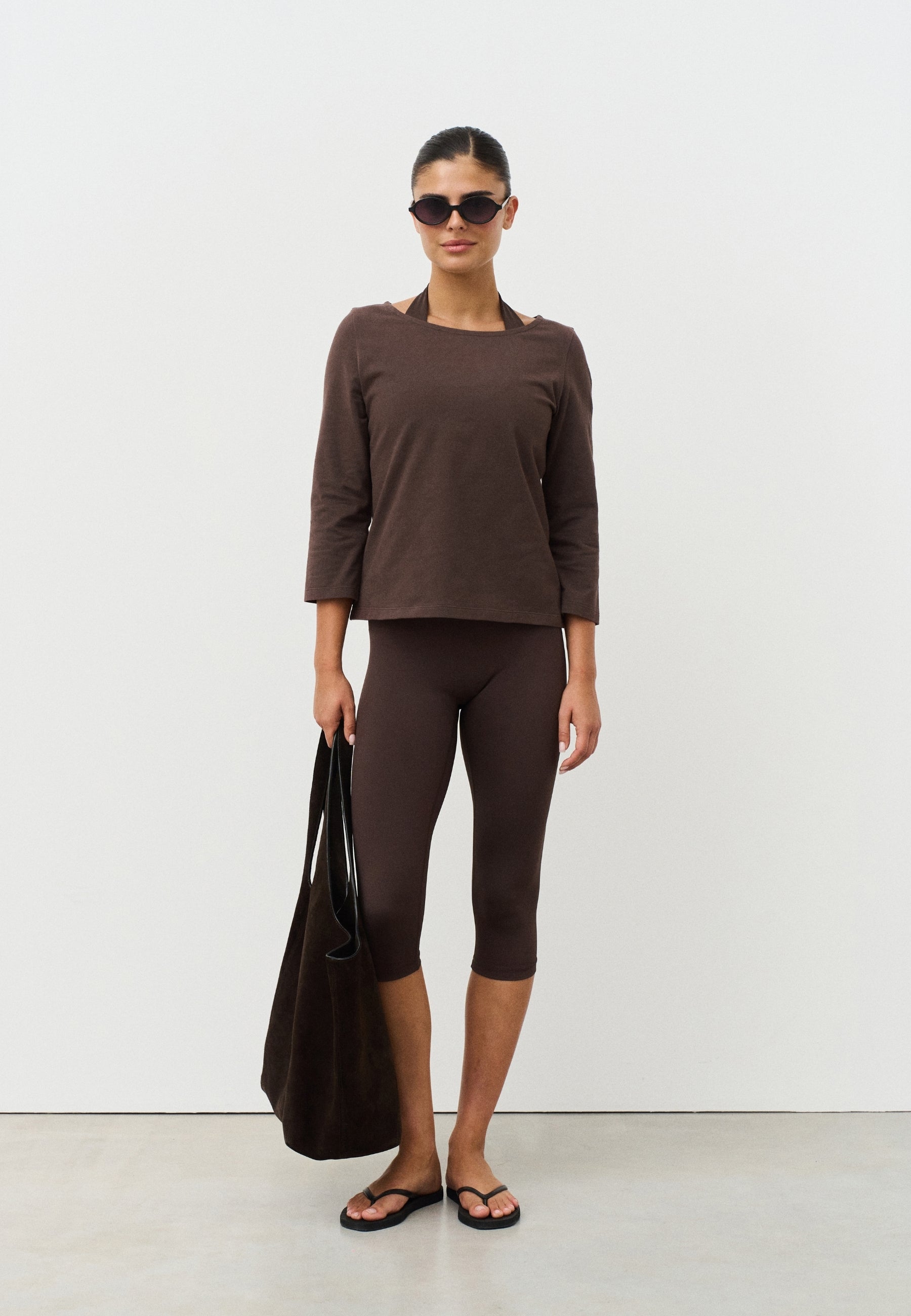 Soft Cotton Braclet Tee - Espresso