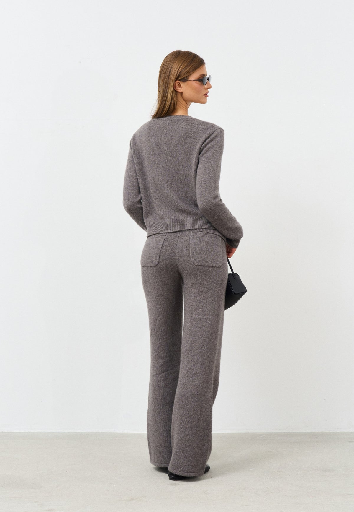 Cashmere Foldover Pants - Truffle