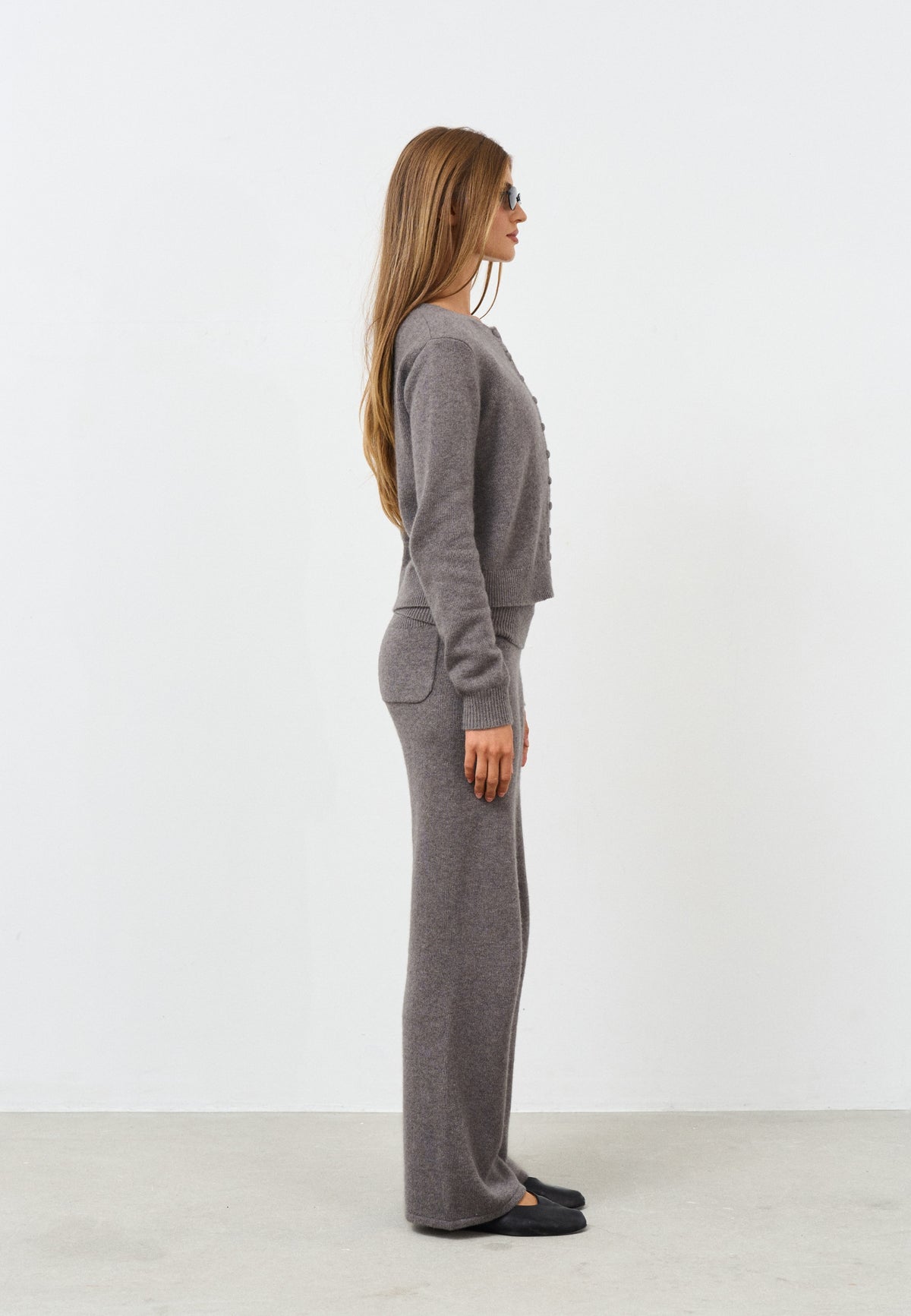 Cashmere Foldover Pants - Truffle