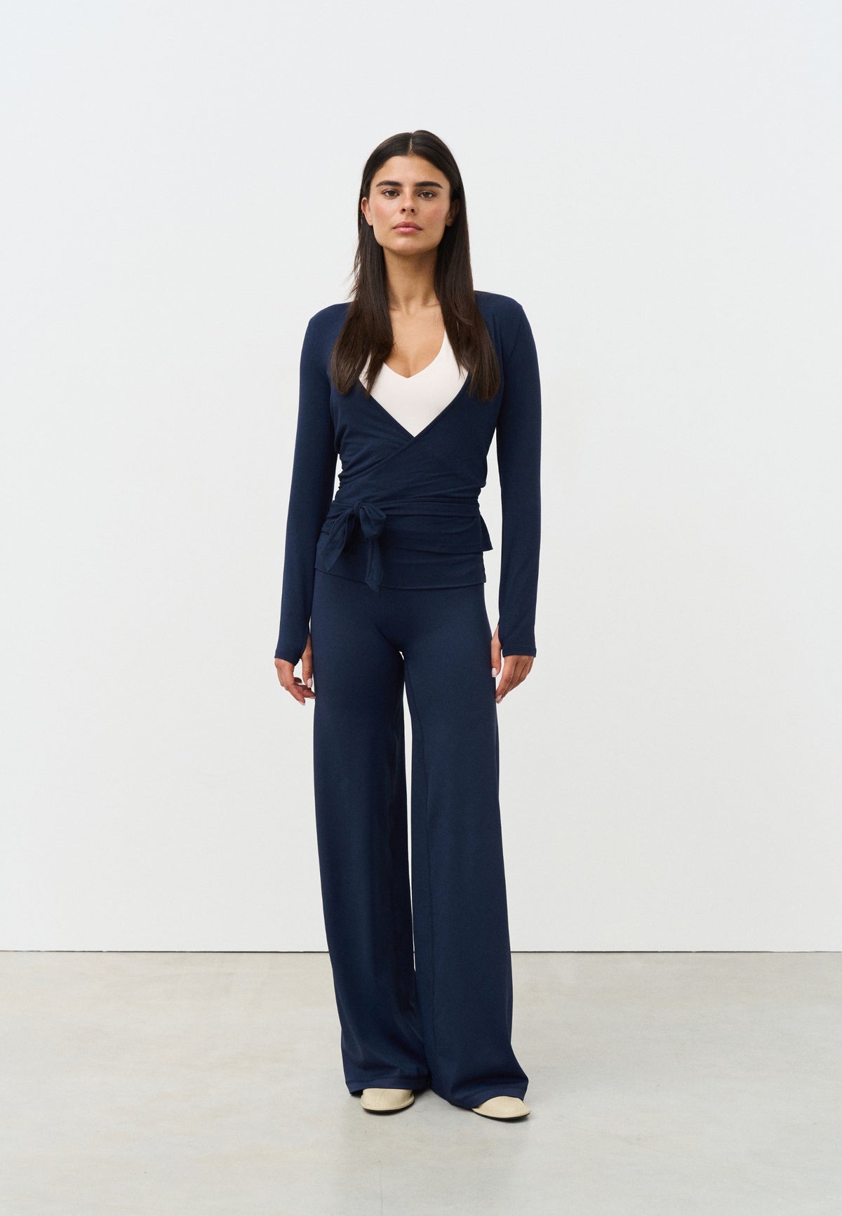 Soft Ballet Wrap Top - Navy