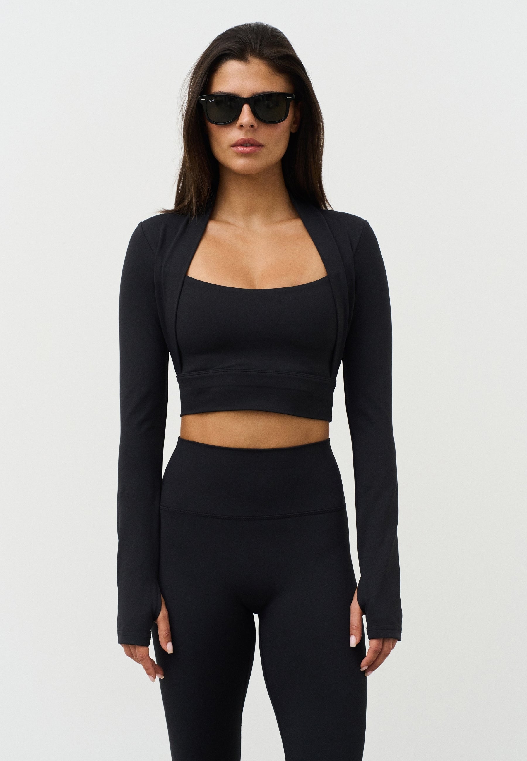 Softsculpt Bolero Long Sleeve Top - Black