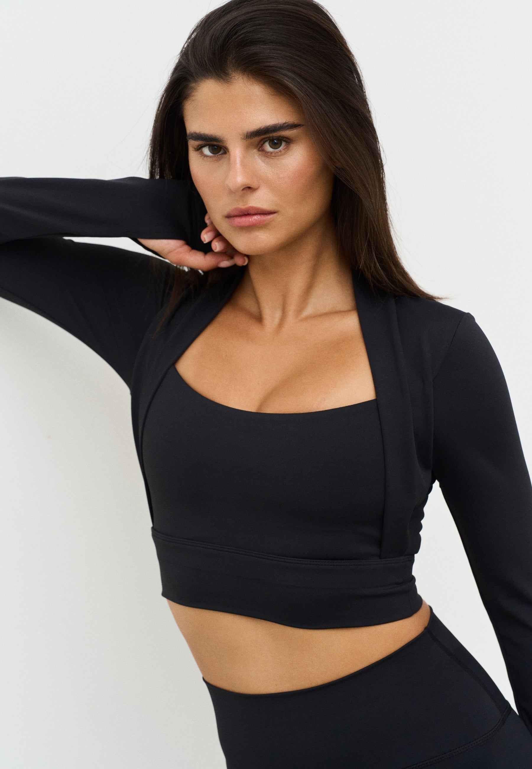Softsculpt Bolero Long Sleeve Top - Black