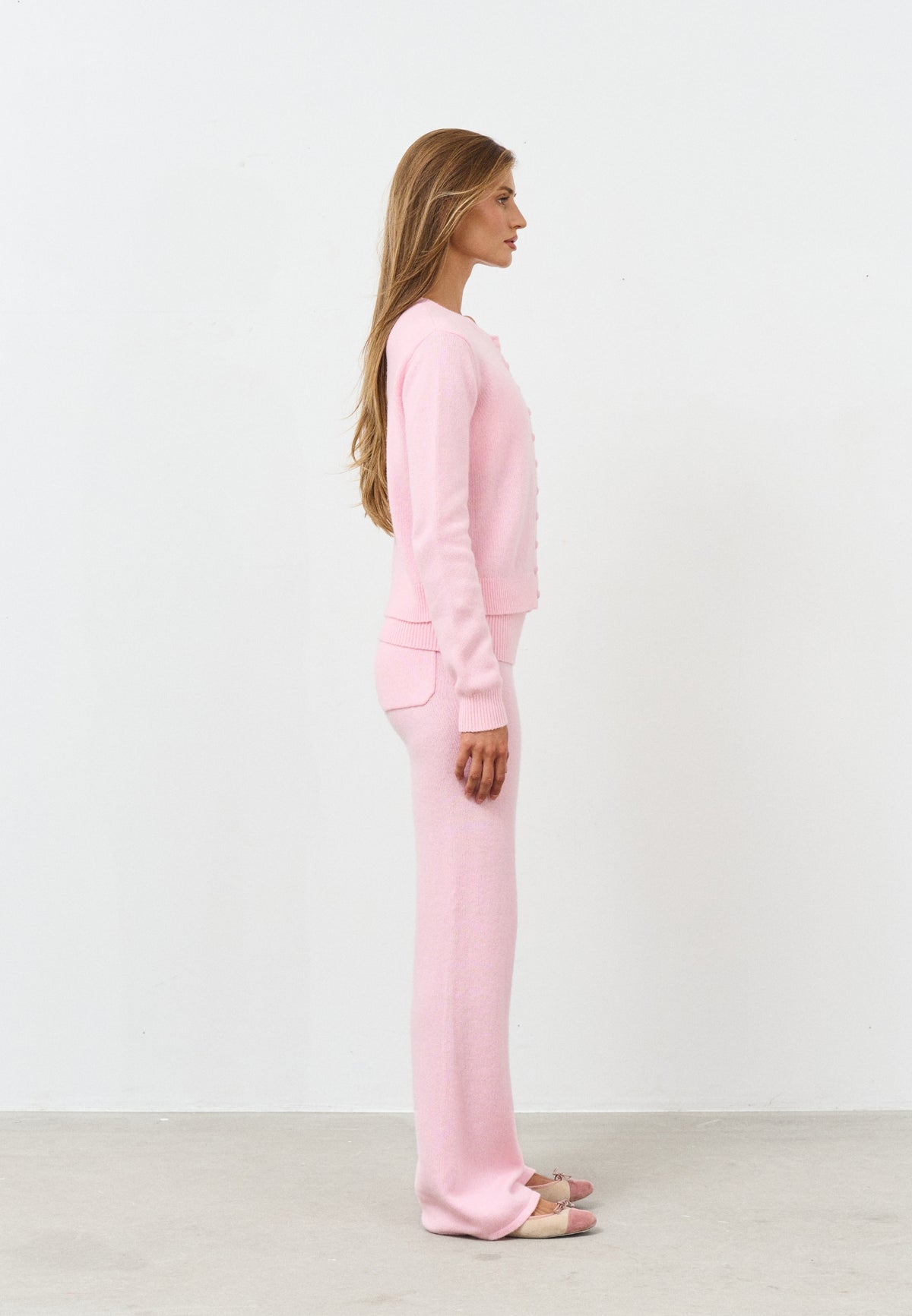 Cashmere Foldover Pants - Soft Pink