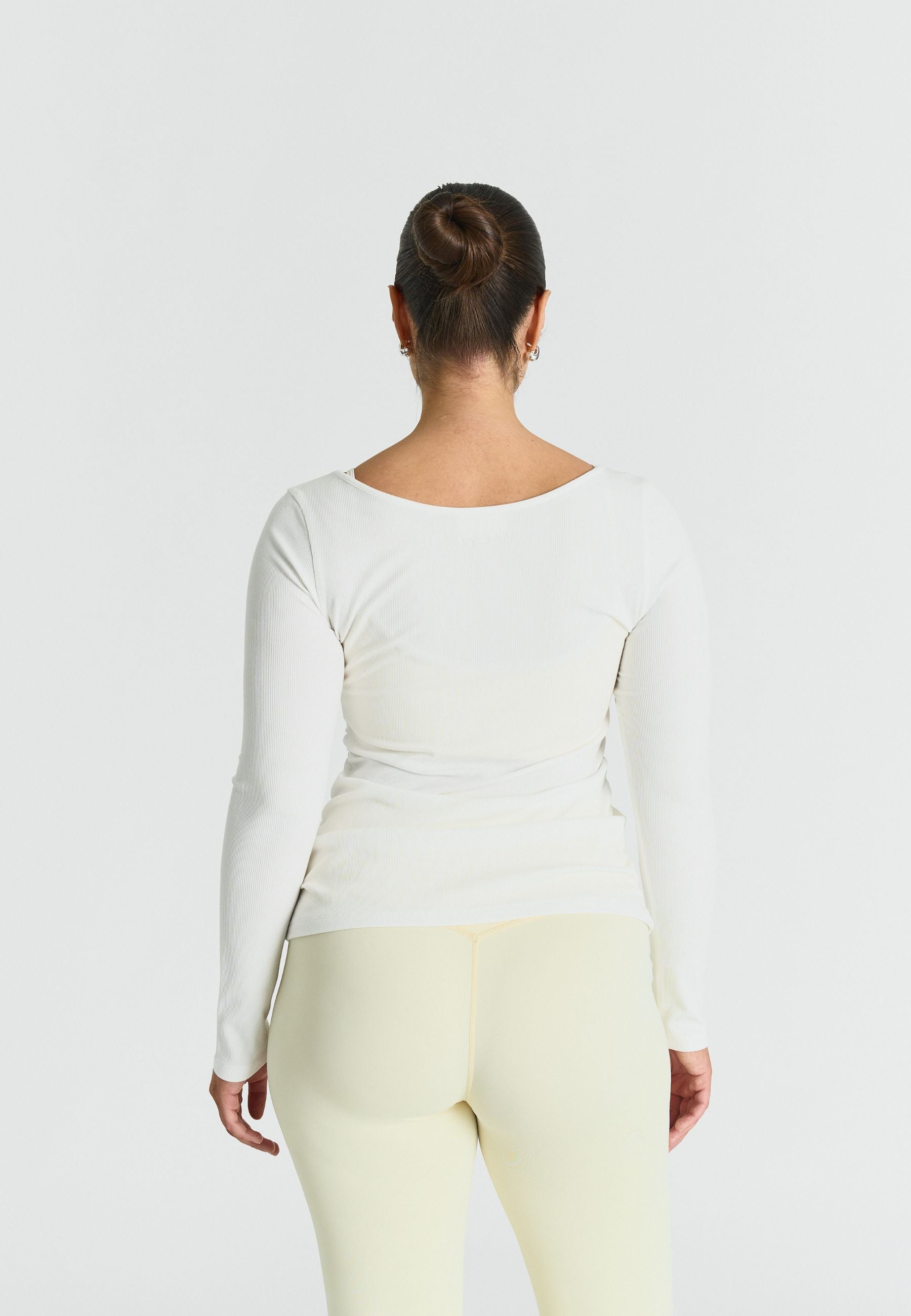 Ribbed Long Sleeve Top - Off White