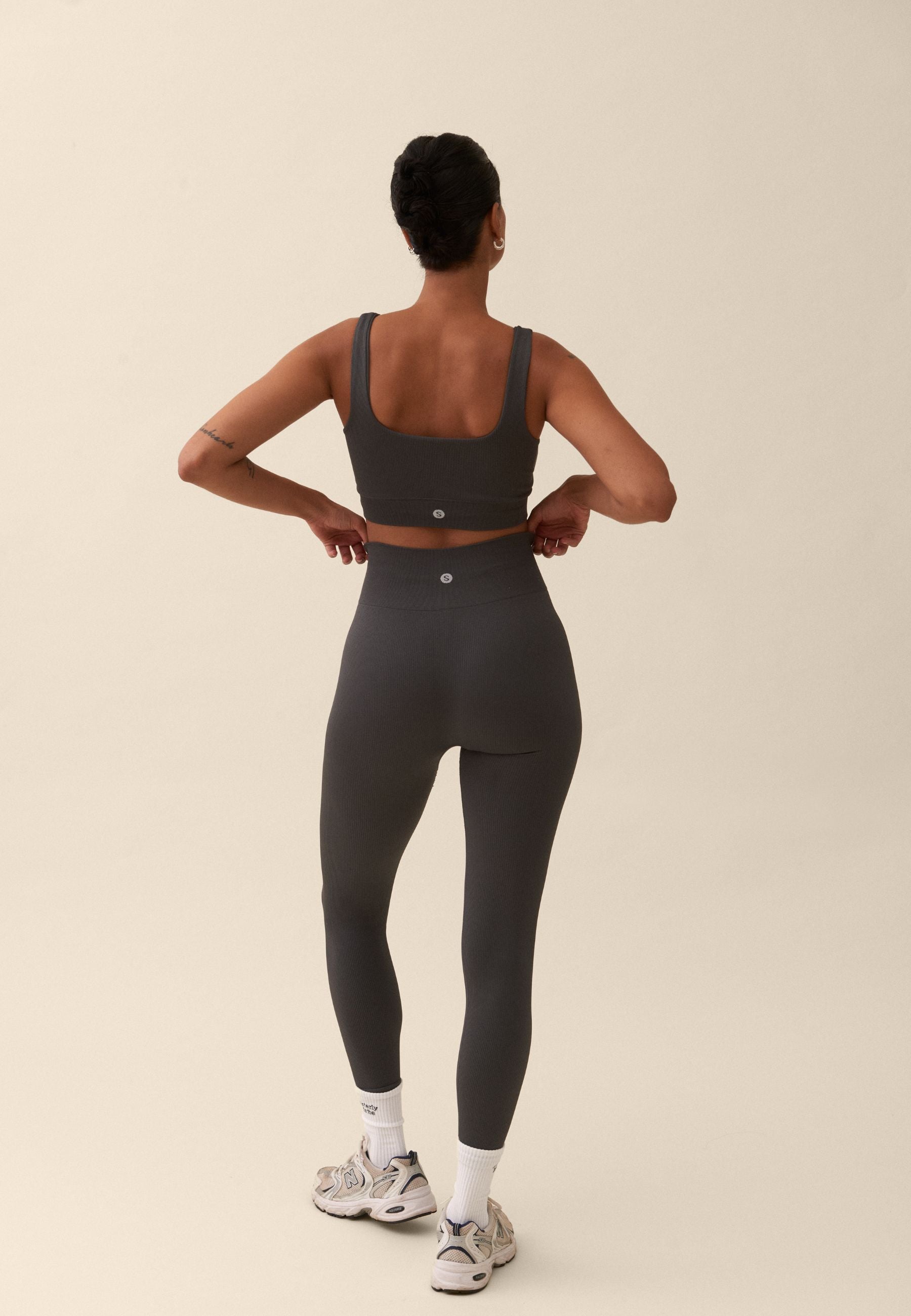 Ribbed Seamless Leggings - Asphalt Grey