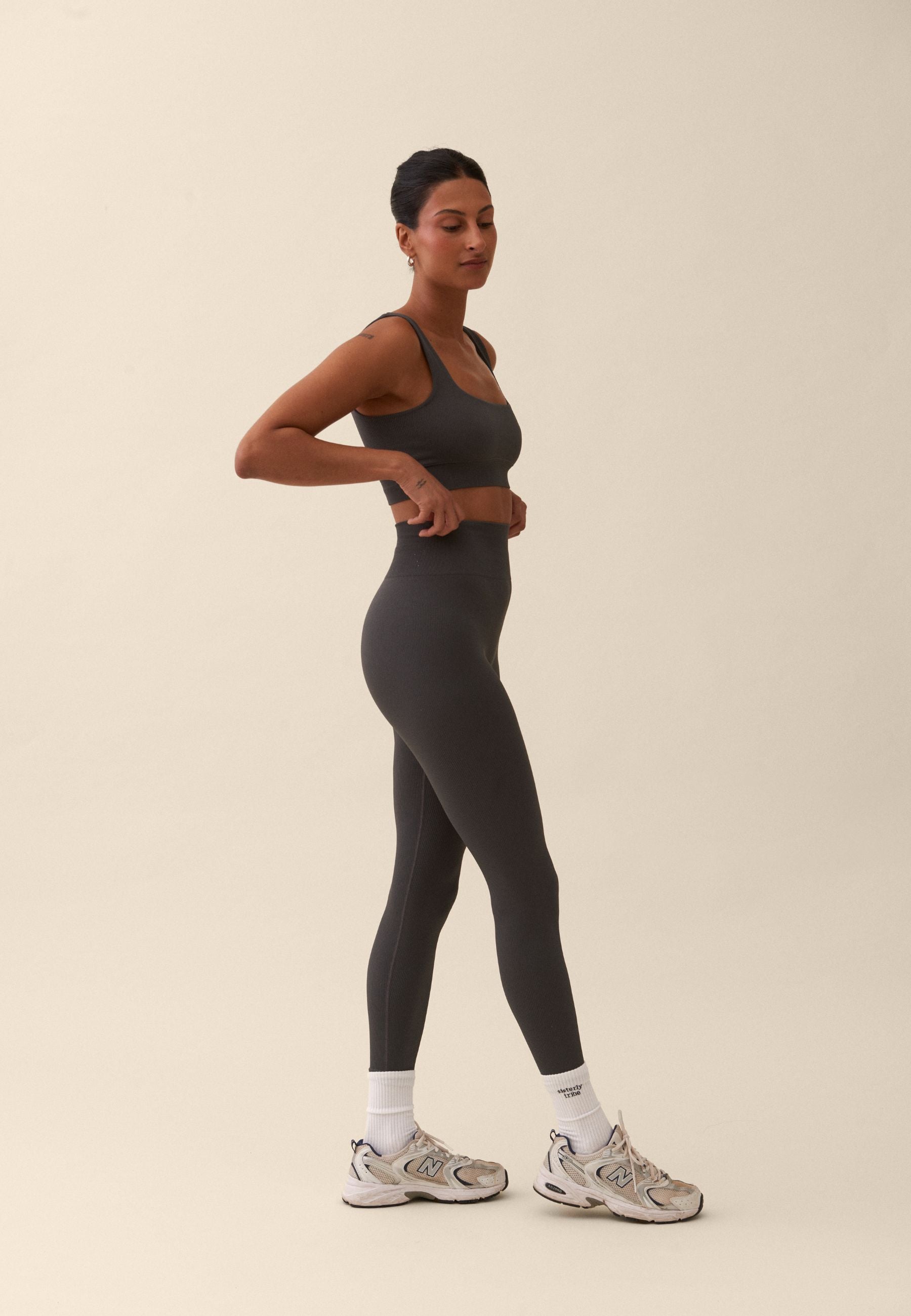 Ribbed Seamless Leggings - Asphalt Grey