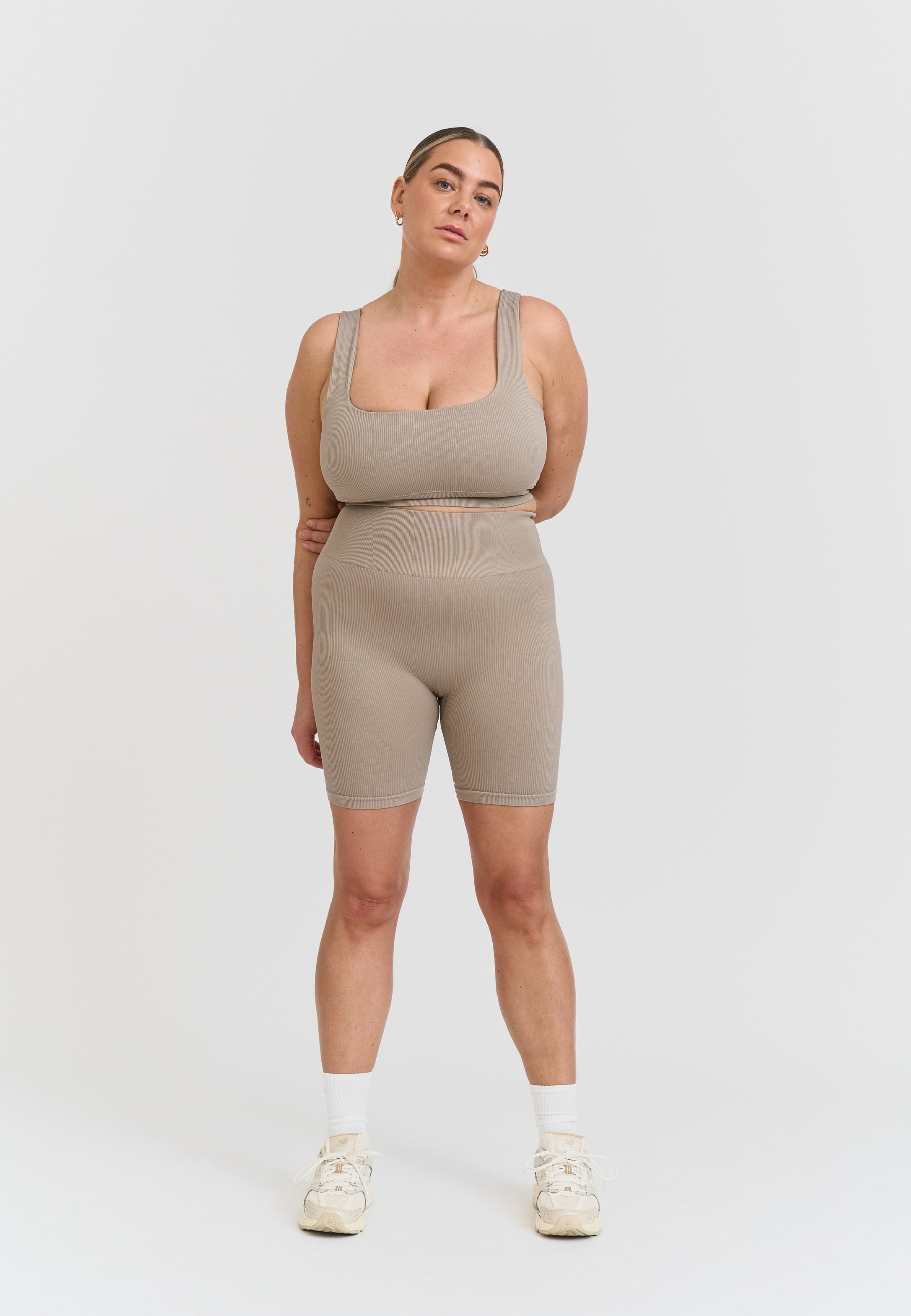 Ribbed Seamless Shorts - Cappuccino