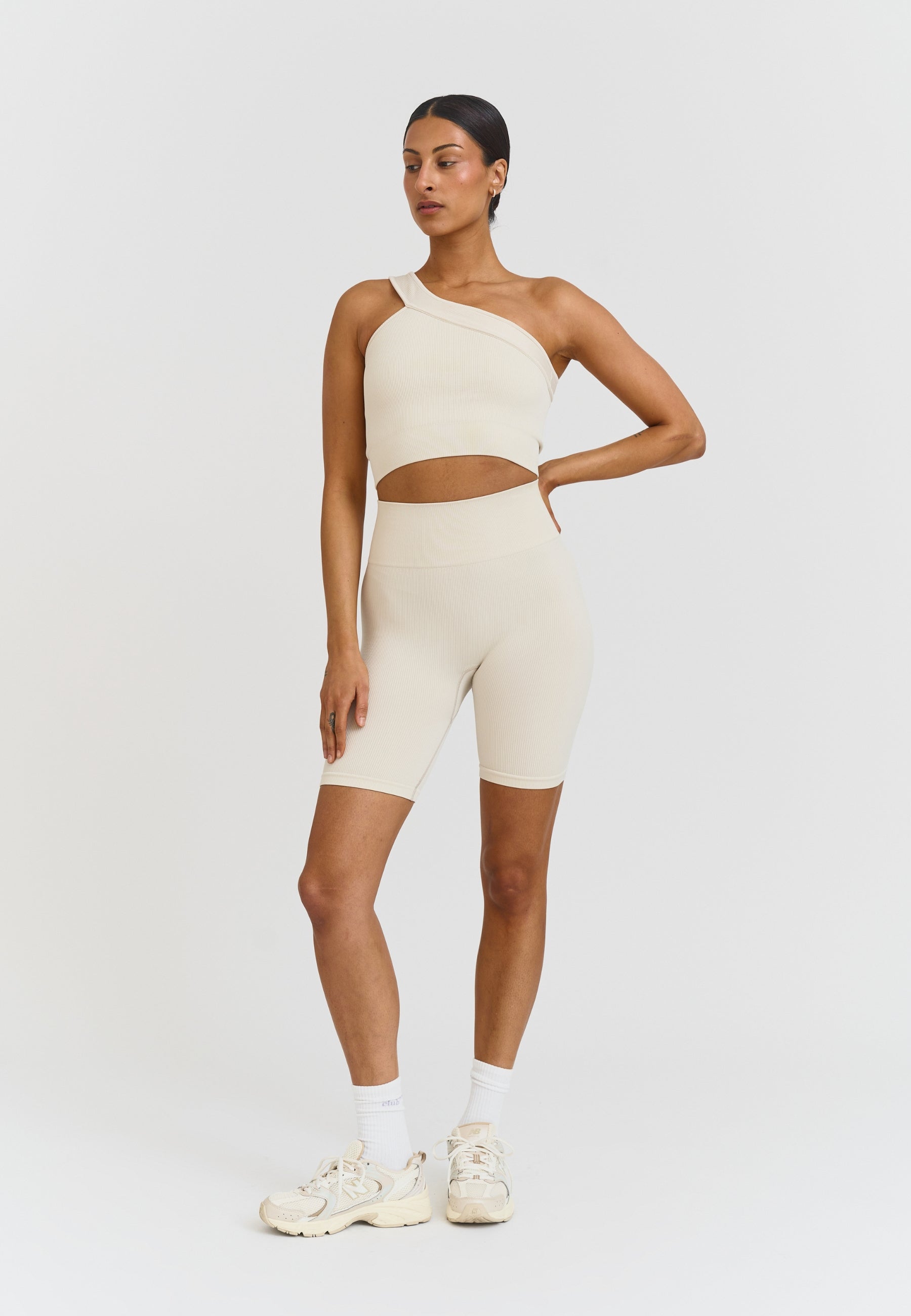 Ribbed Seamless Shorts - Marshmallow