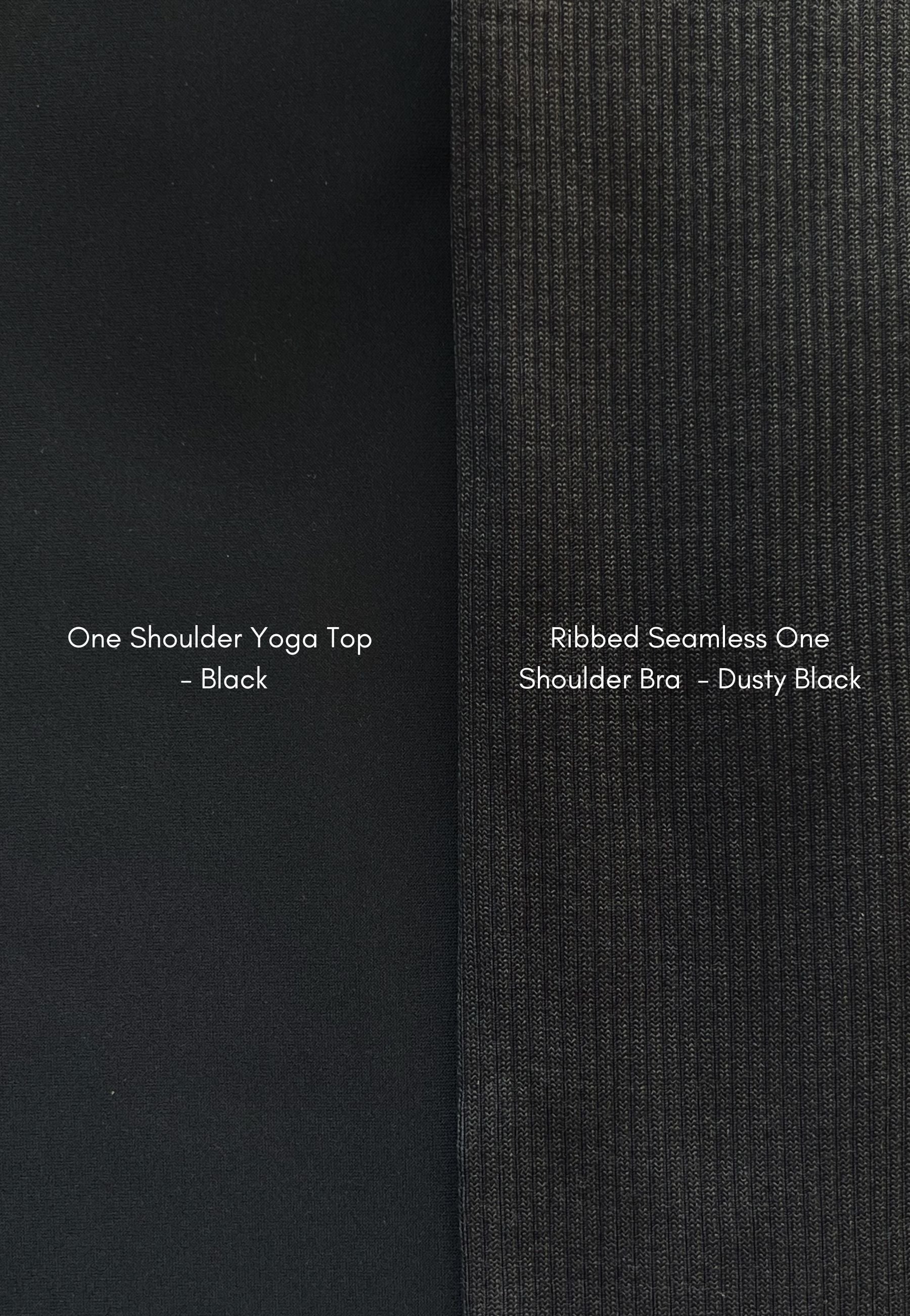 Ribbes Seamless One Shoulder Bra - Dusty Black Color description