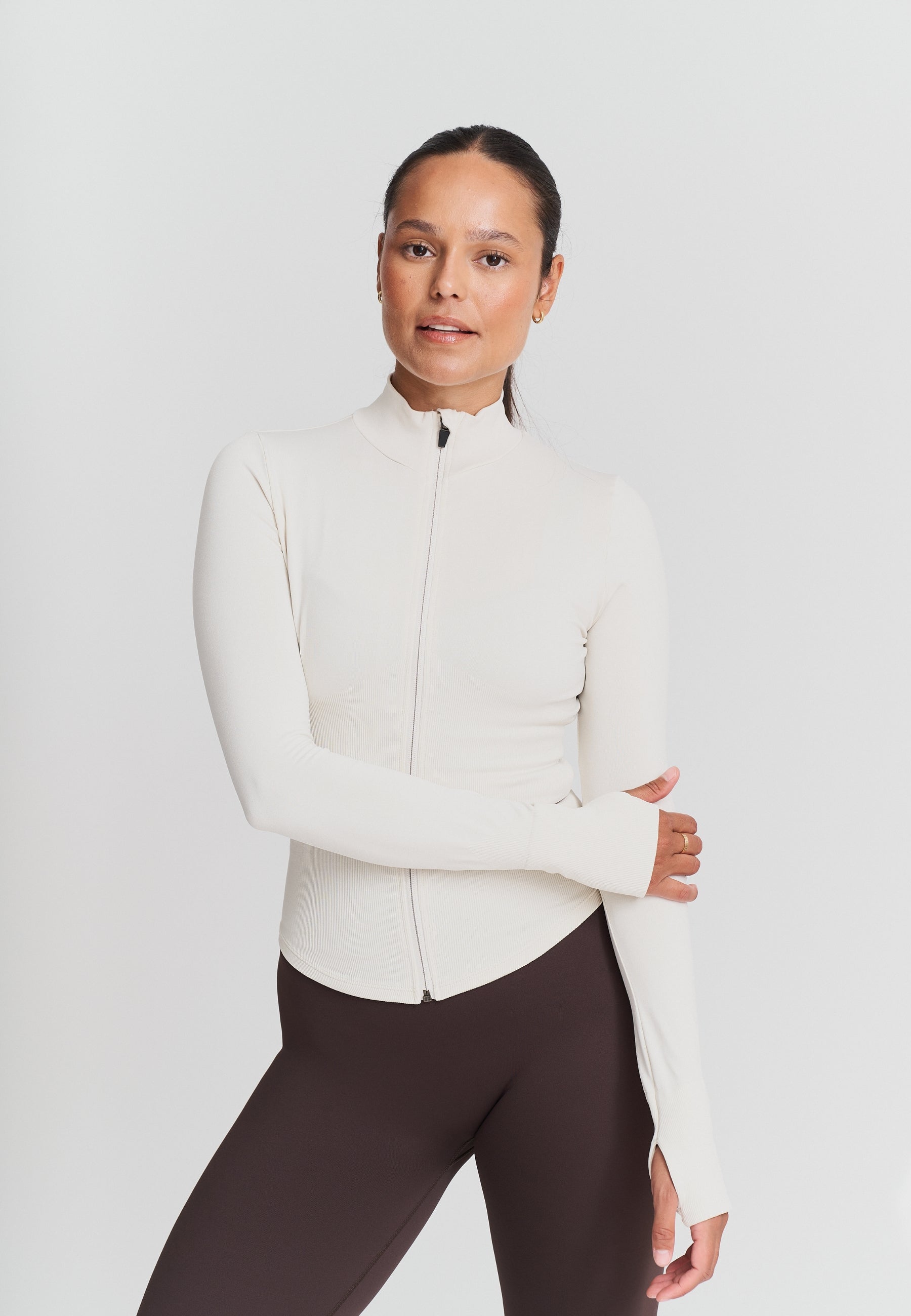 Seamless Fitted Zip Jacket - Marshmallow