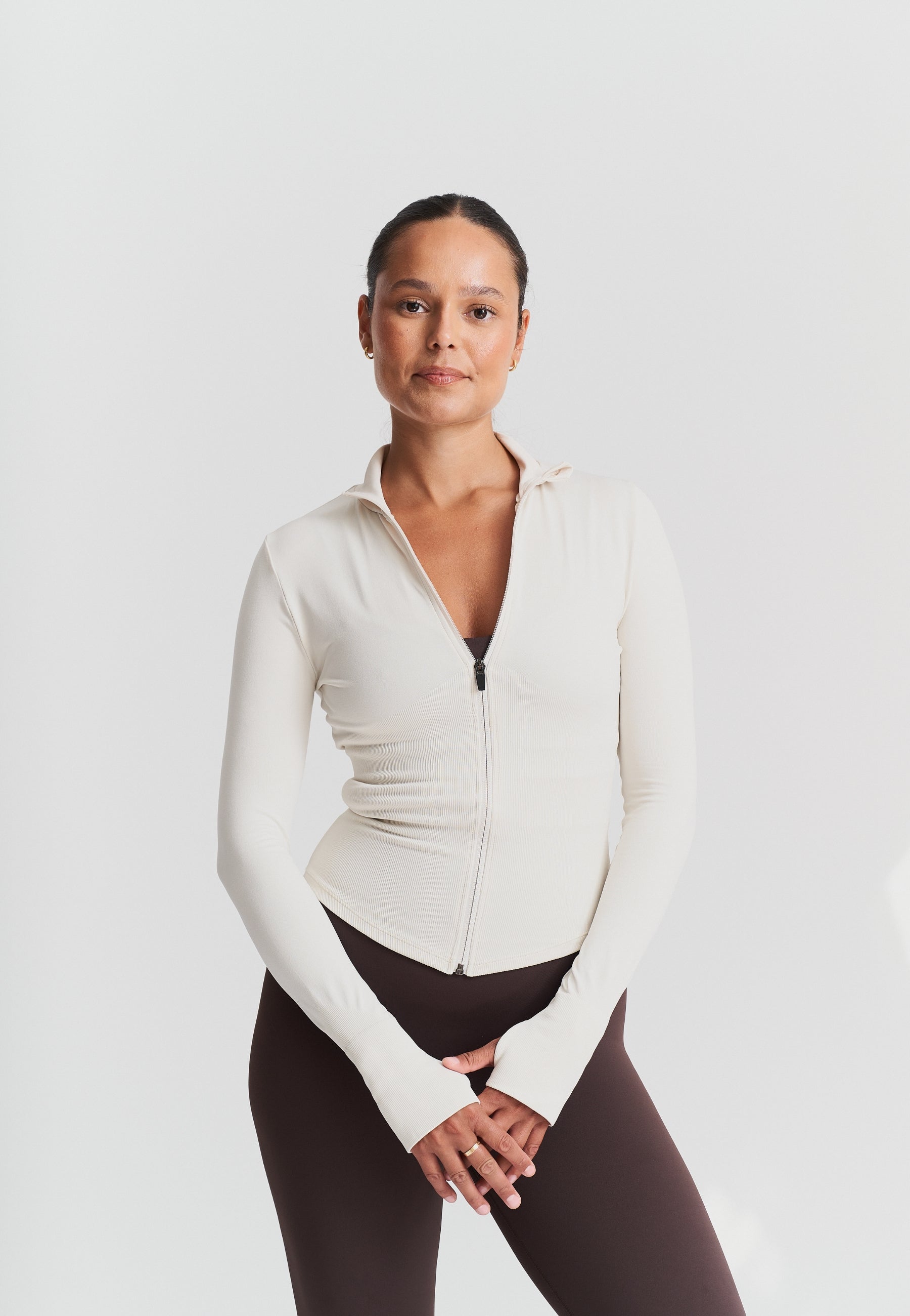 Seamless Fitted Zip Jacket - Marshmallow