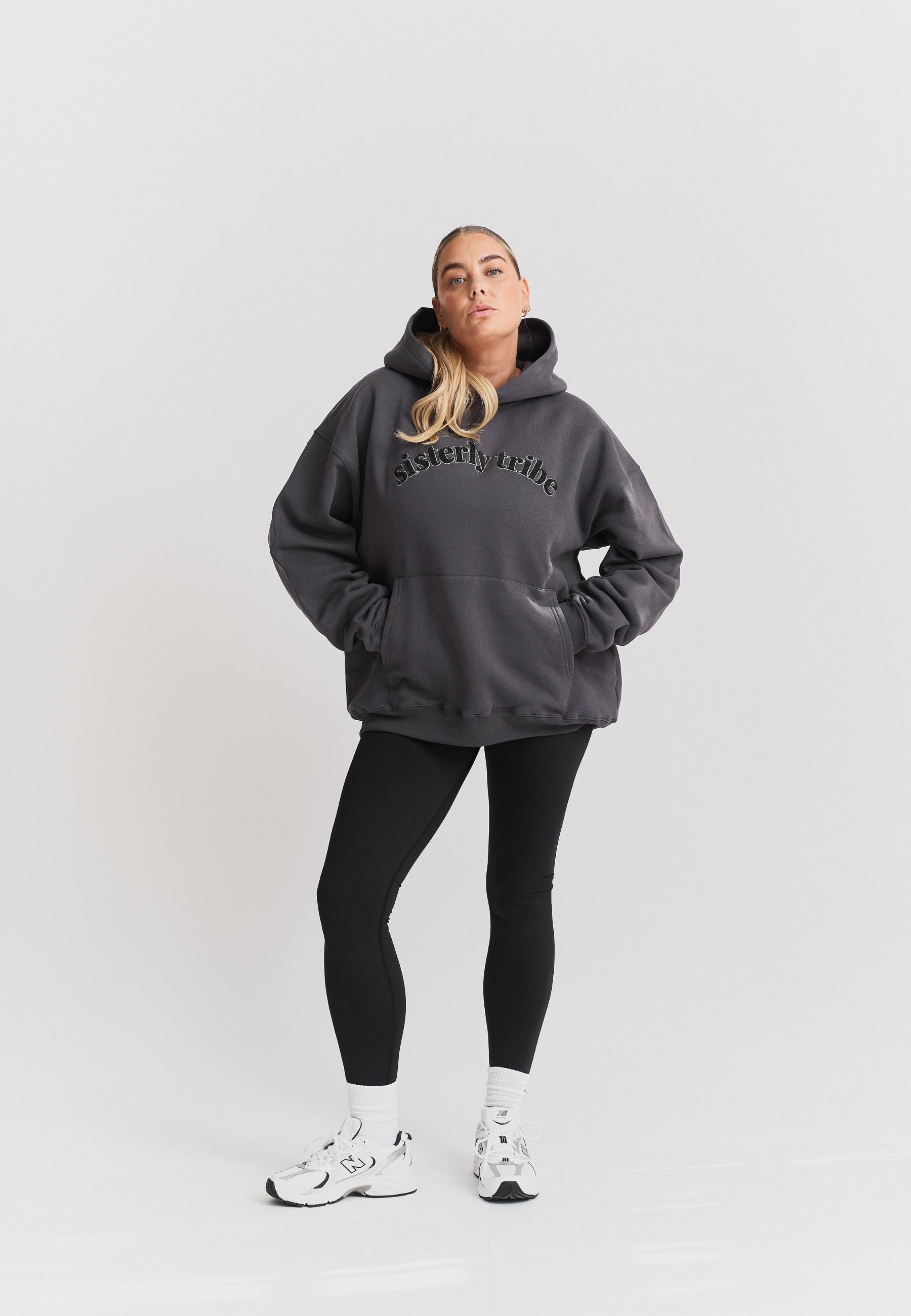 Sisterly Tribe Hoodie Asphalt Grey