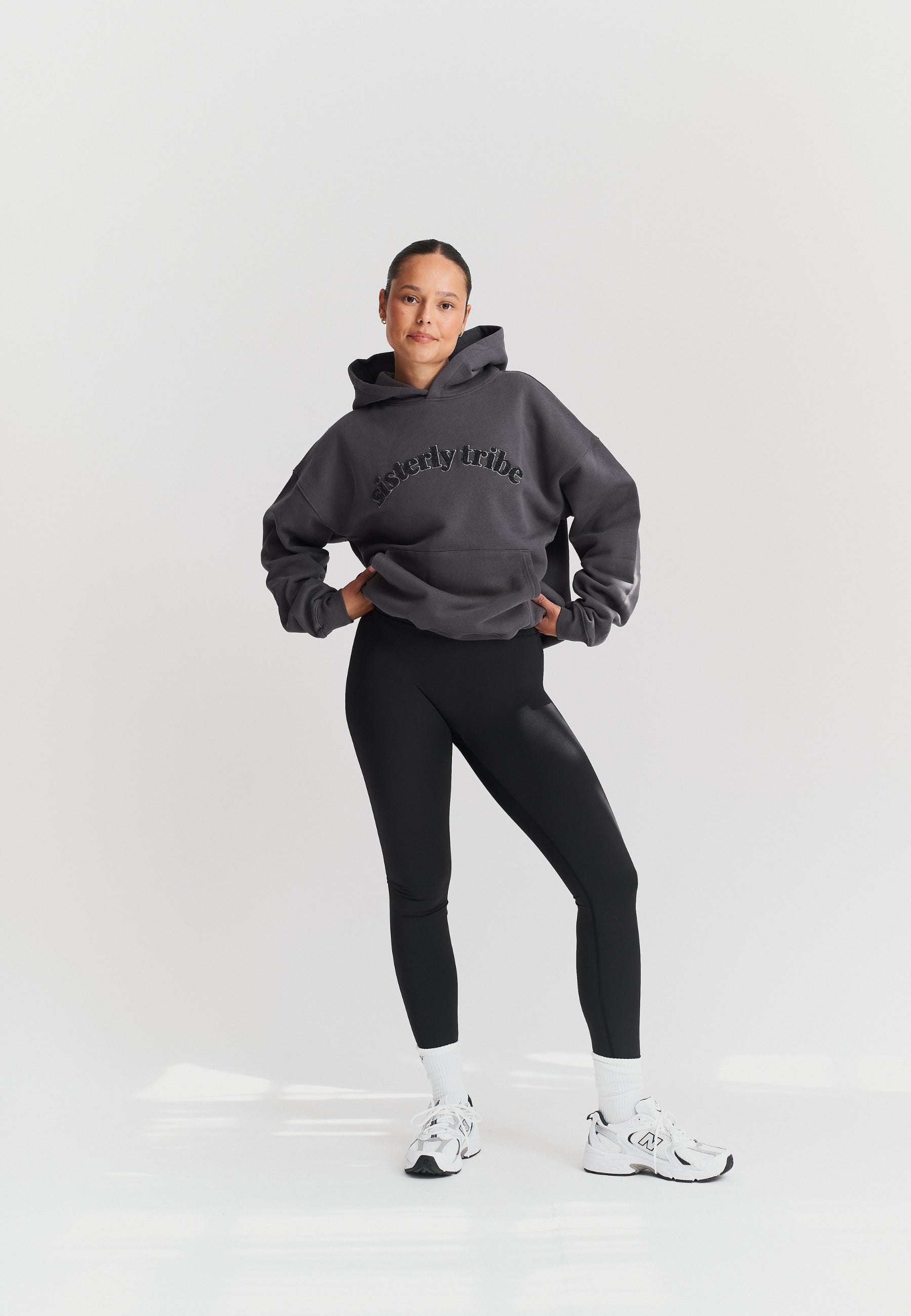 Sisterly Tribe Hoodie Asphalt Grey