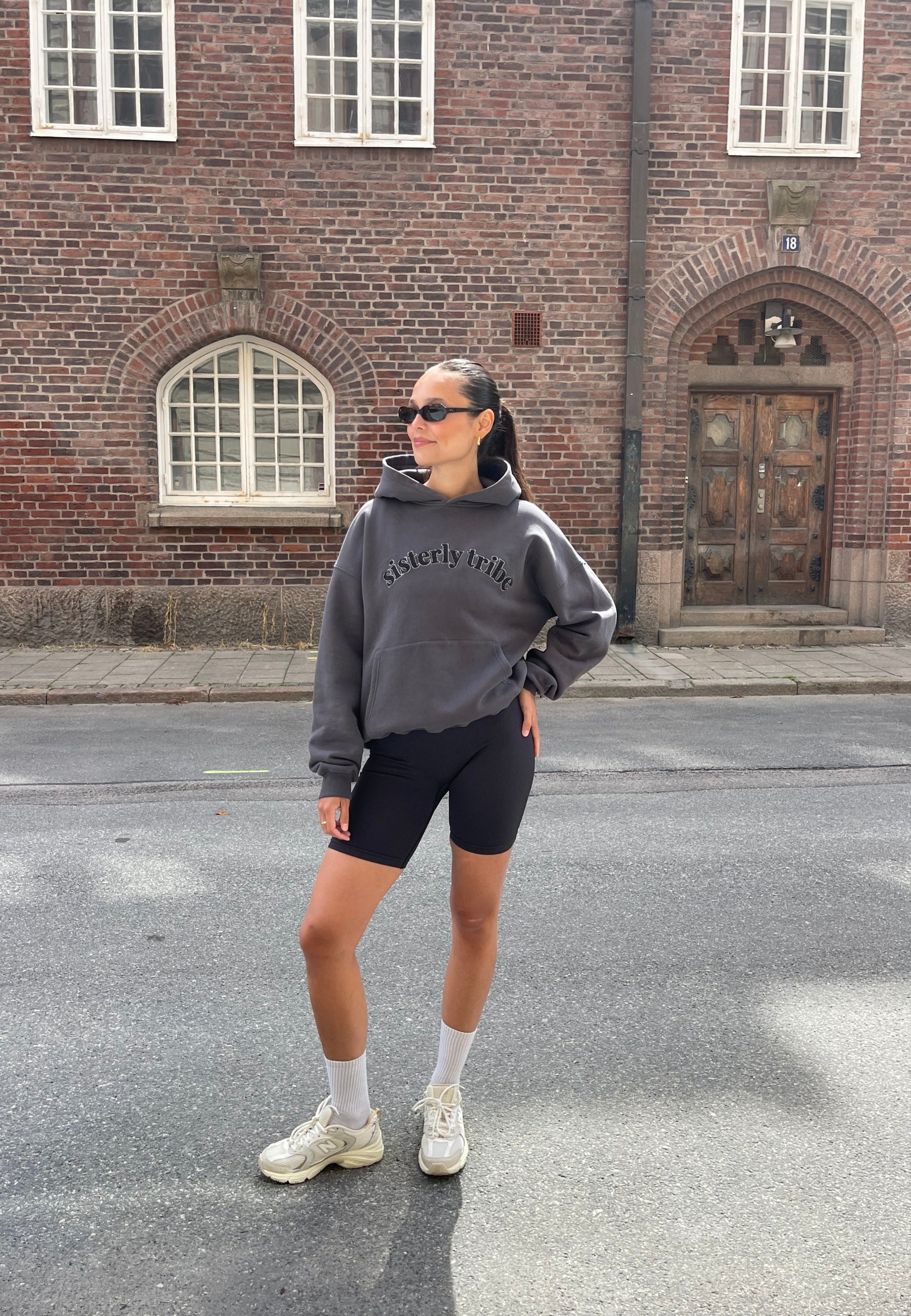 Sisterly Tribe Hoodie Asphalt Grey