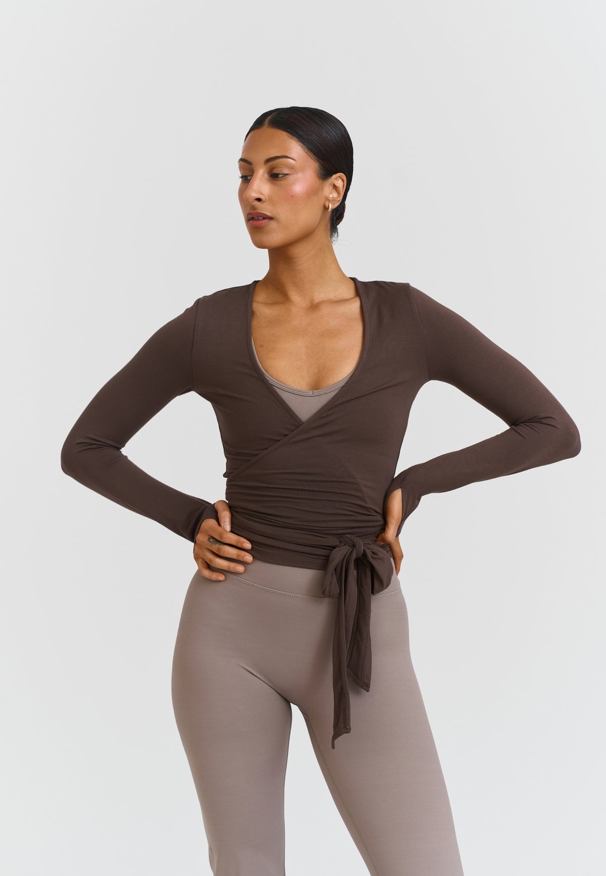 Soft Ballet Wrap Top Espresso