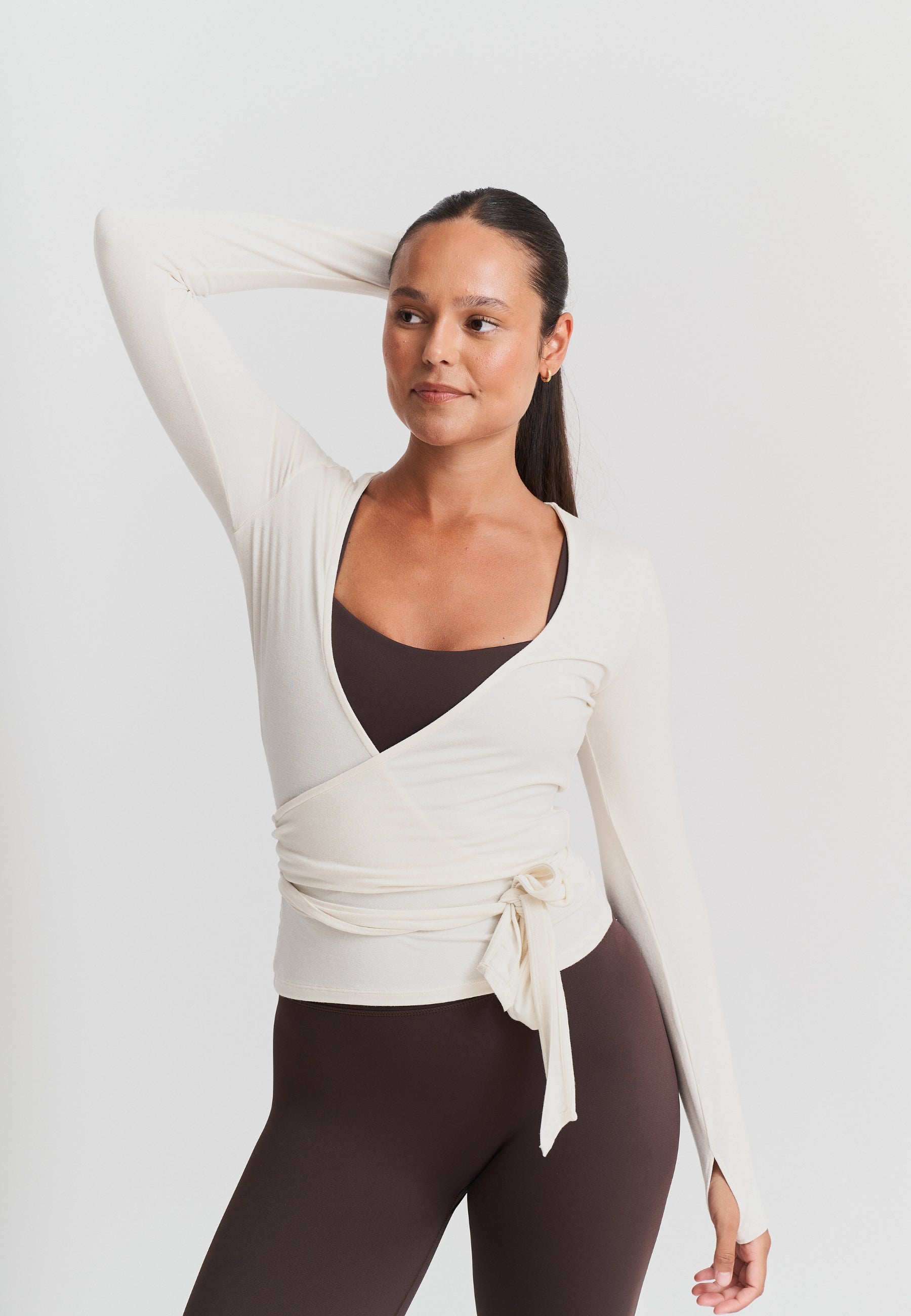 Soft Ballet Wrap Top Off White